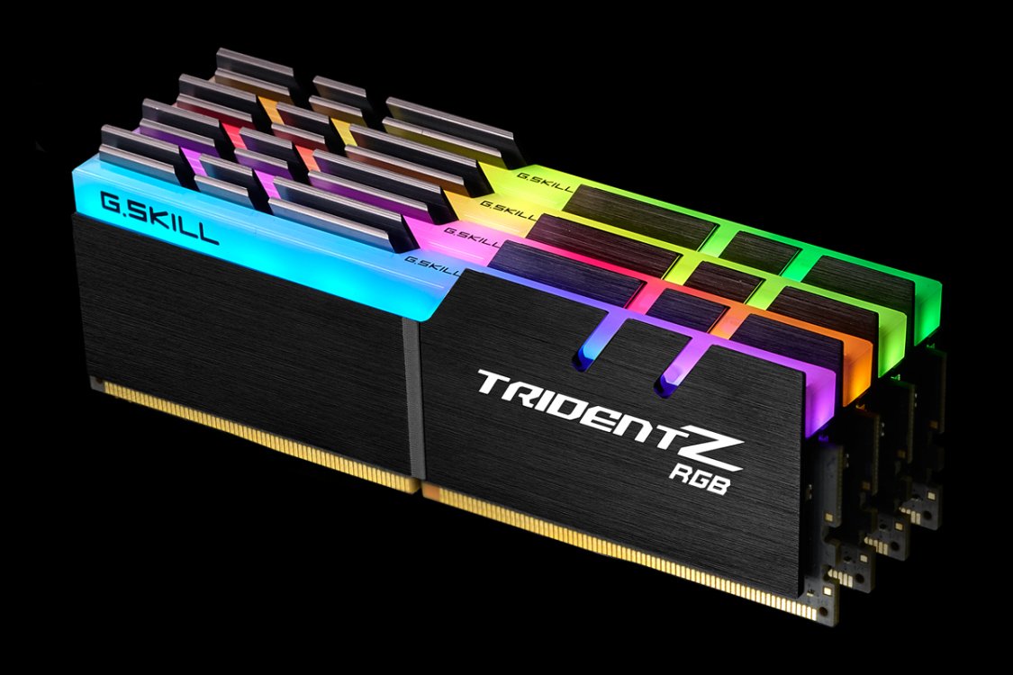 G.Skill F4 3600C16Q 32Gtzr 32 Gb (8 Gb X 4) Trident Z Rgb Series Ddr4 3600 Mhz Dual Channel Memory Kit   Black With Full Length