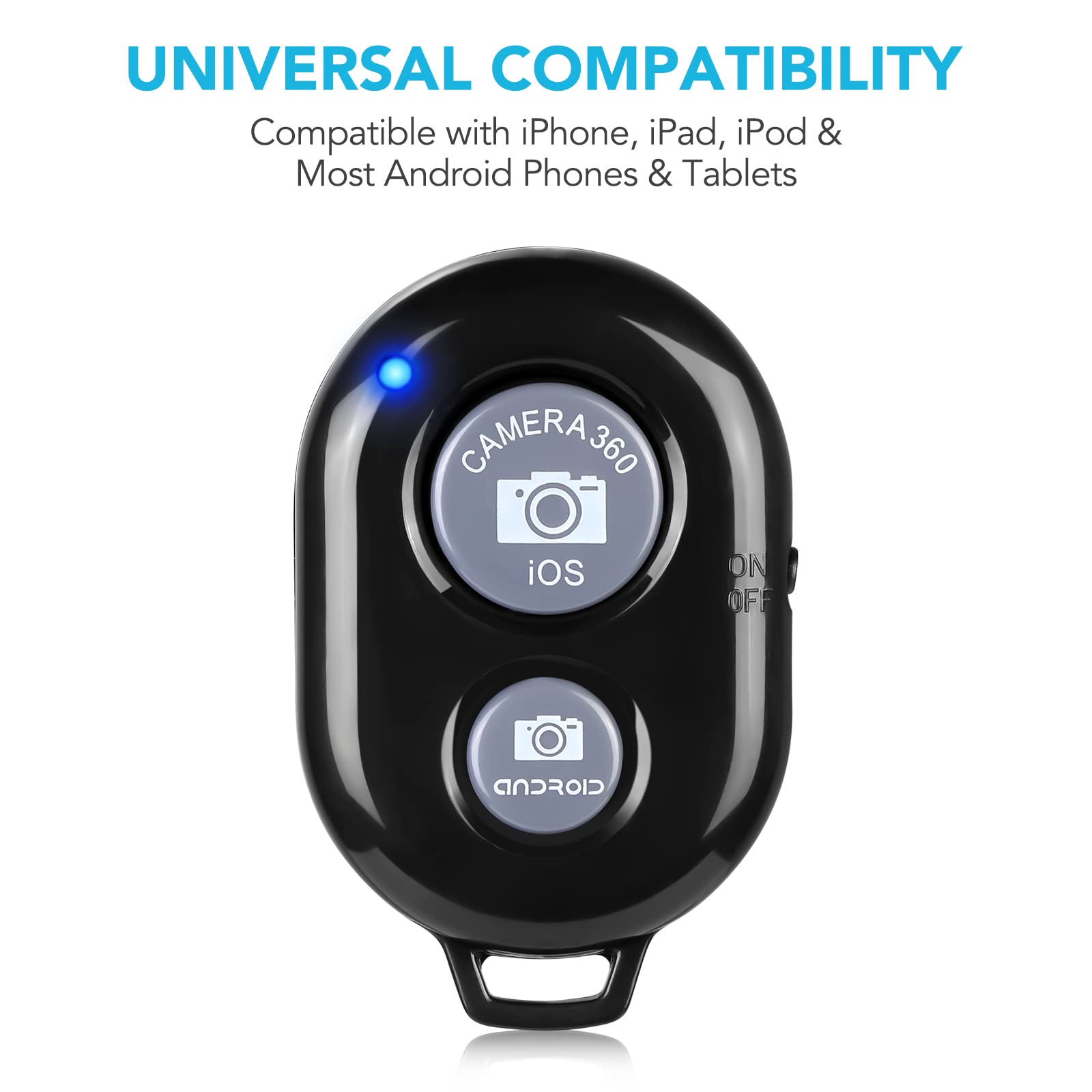 2 Pack Wireless Camera Remote Control - Wireless Remote For Iphone & Android Phones Ipad Ipod Tablet, Clicker For Photos & Video