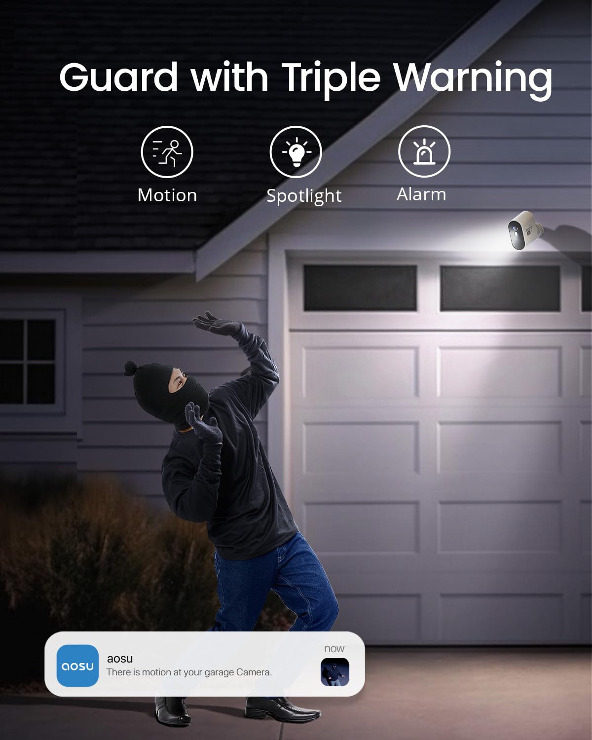 Aosu Add On Cam, 3K/5Mp Solar Security Camera Wireless Outdoor, Requires Solarcam/Wirelesscam System'S Homebase (Not Doorbell Ho