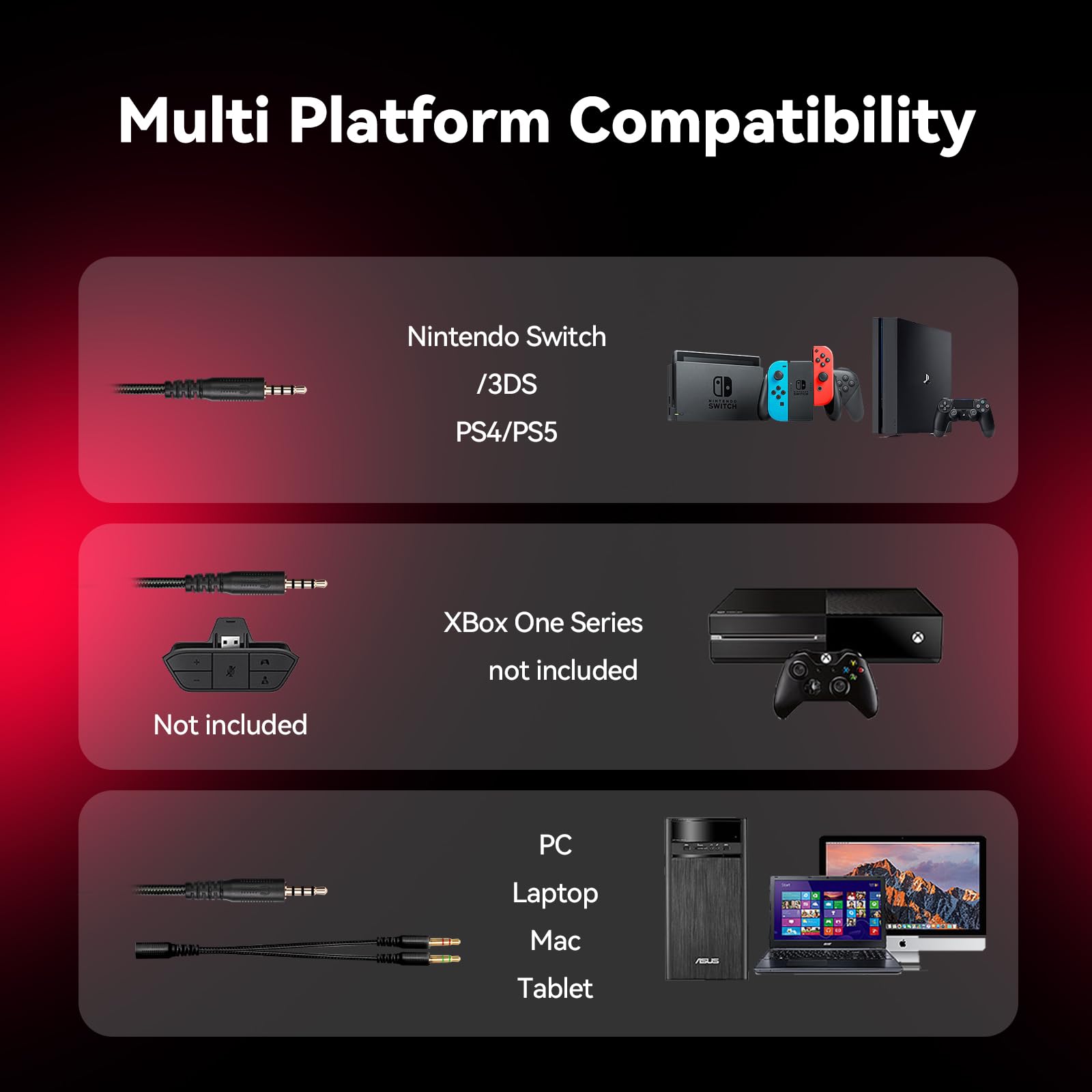 Imyb A88 Gaming Headset With Microphone, Stereo Wired Noise Cancelling Over Ear Headphones With Mic For Pc, Ps5, Xbox One Series