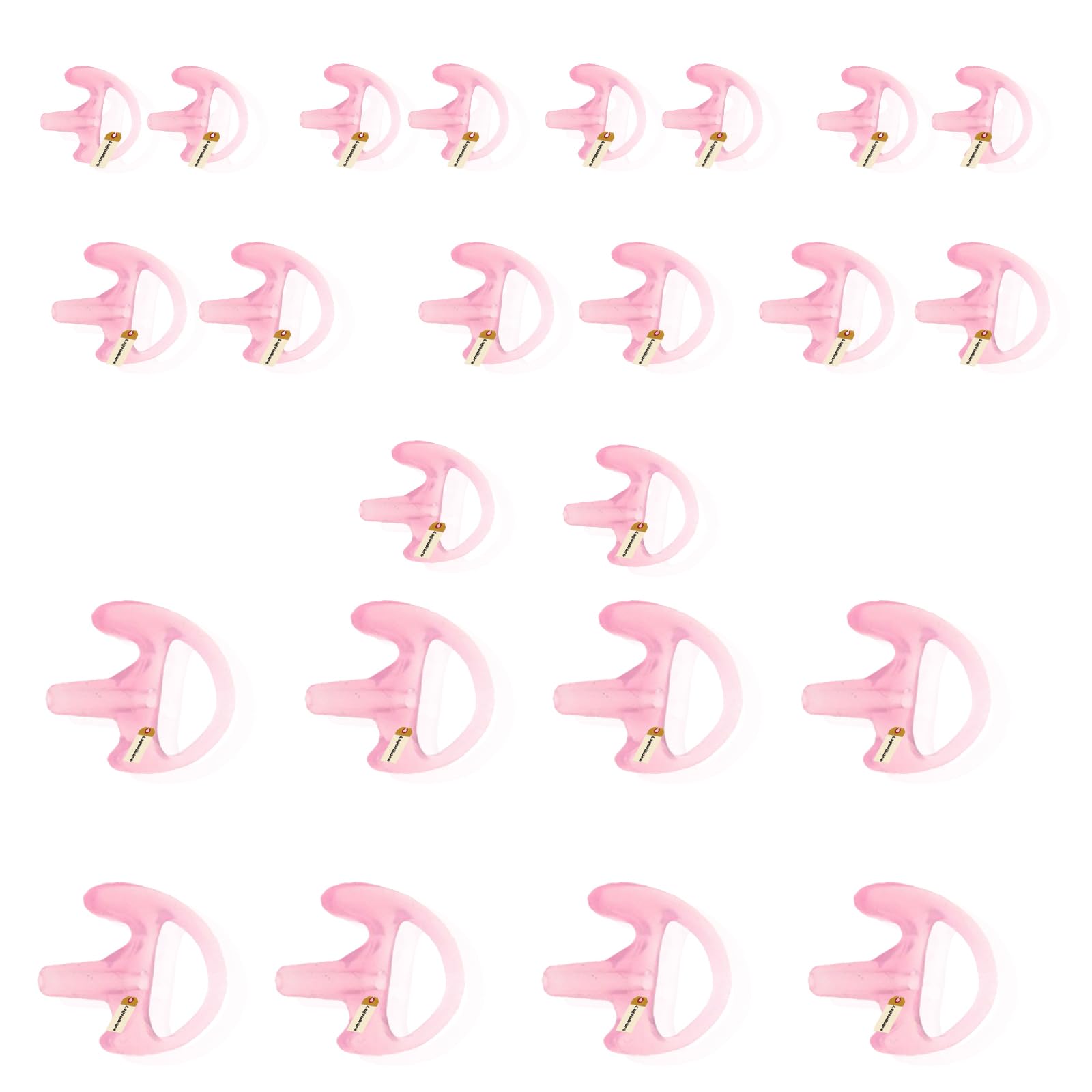 Lsgoodcare 24Pcs Replacement Earmold Earbud Left Ear For Two Way Radio Acoustic Coil Tube Earpiece   Silicone Walkie Talkie Earmould Ear Buds Pink Small Medium Large, Soft Ear Piece