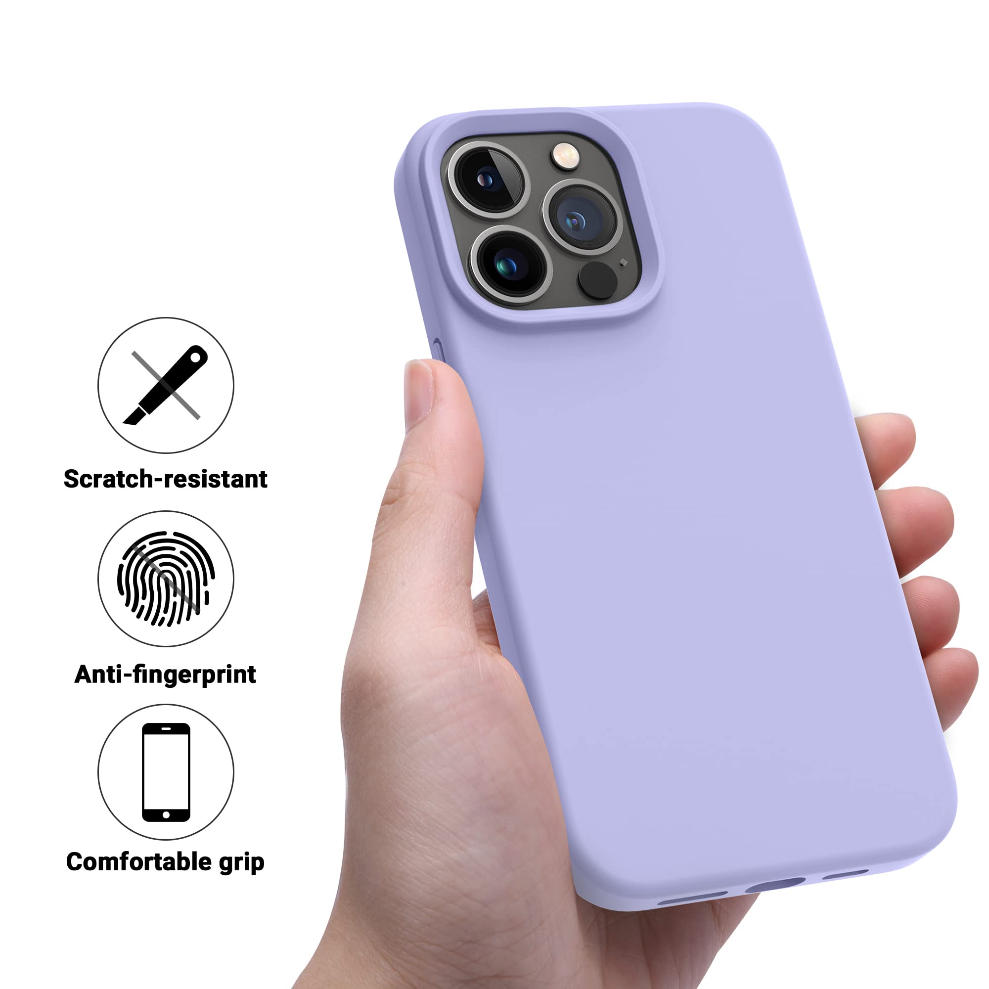 Otofly Designed For Iphone 14 Pro Case, Silicone Shockproof Slim Thin Phone Case For Iphone 14 Pro 6.1 Inch (Light Purple)