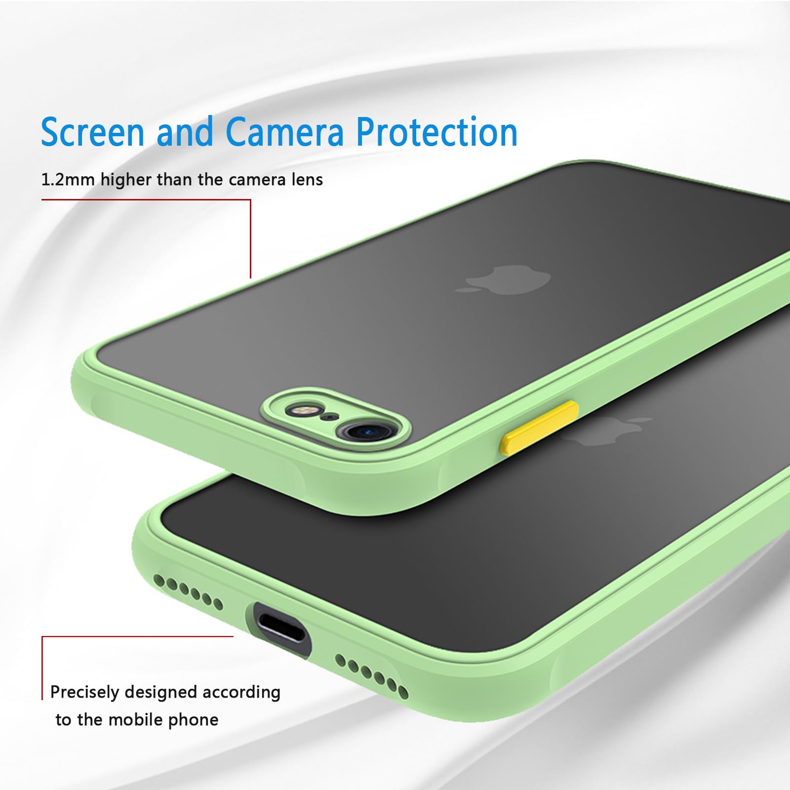 Matte Case For Iphone Se Case 2022/3Rd/2020/2Nd Gen,Iphone 8/7 Case,Shockproof Protective Hard Back Slim Phone Case,Frosted Tran