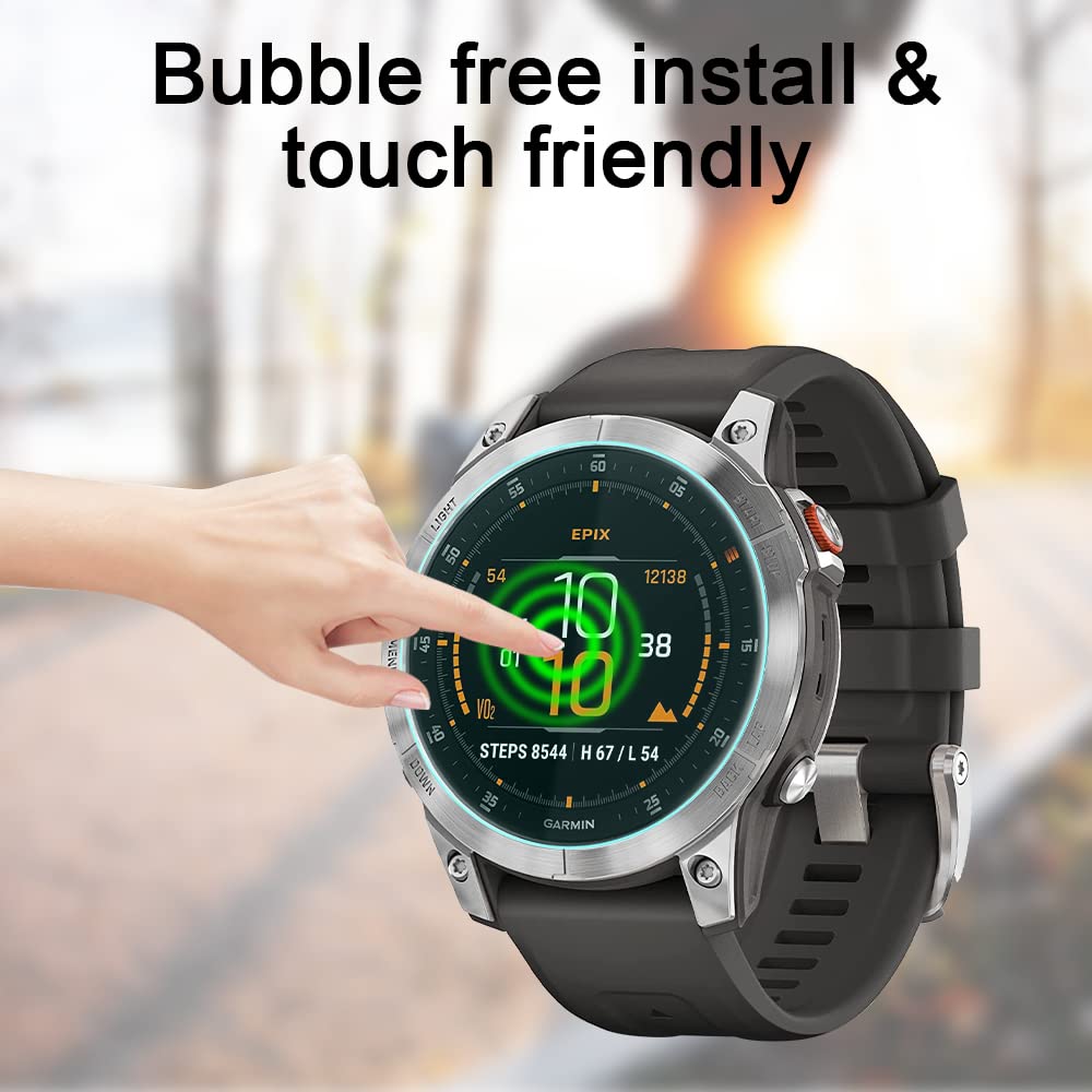 Poyiccot 2Pack Compatible With Garmin Epix Gen 2 Screen Protector, 9H Hardness Tempered Glass Screen Protector Compatible With G
