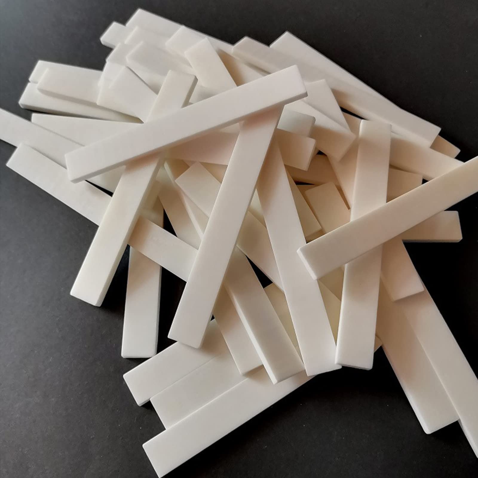 Cheerock 6Pcs Guitar Bone Saddle, Blank Guitar Bridge Saddle, Pure Bone Saddle For Electric Bass Acoustic Classical Guitar Mando