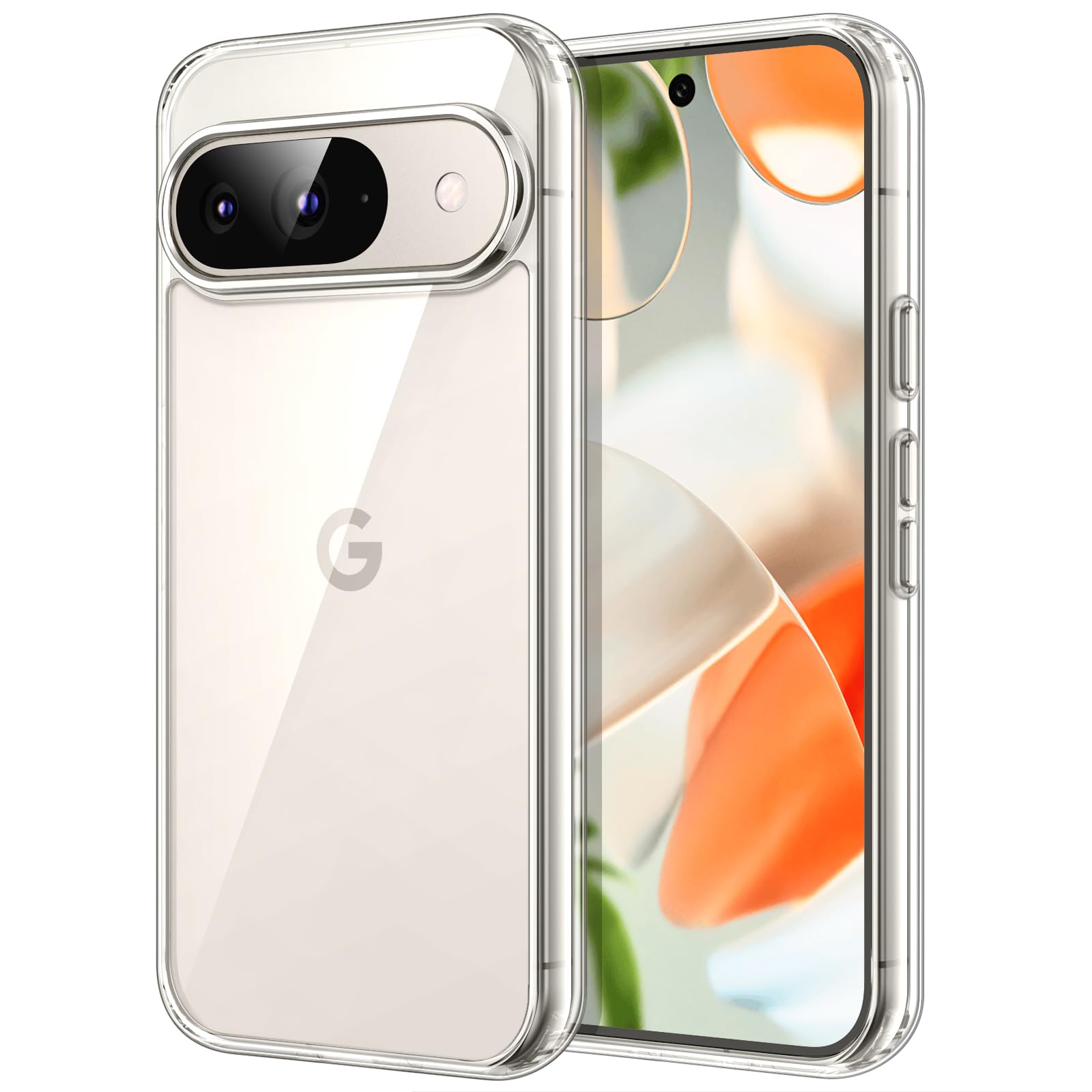JETech Case for Google Pixel 9/9 Pro 2024, Non-Yellowing Shockproof Bumper Protective Phone Cover, Anti-Scratch Hard PC Back (Cl