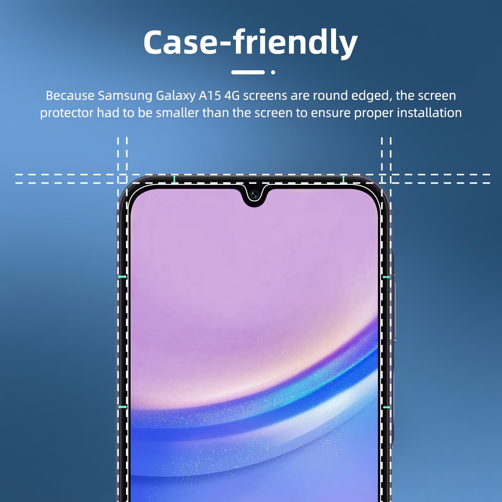 New'C 3 Pack Designed For Samsung Galaxy A15 5G/4G Screen Protector Tempered Glass,Case Friendly Scratch Proof, Bubble Free, Ult