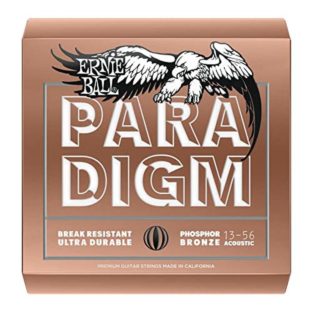 Ernie Ball Paradigm Medium Phosphor Bronze Acoustic Guitar Strings, 13 56 Gauge (P02074)