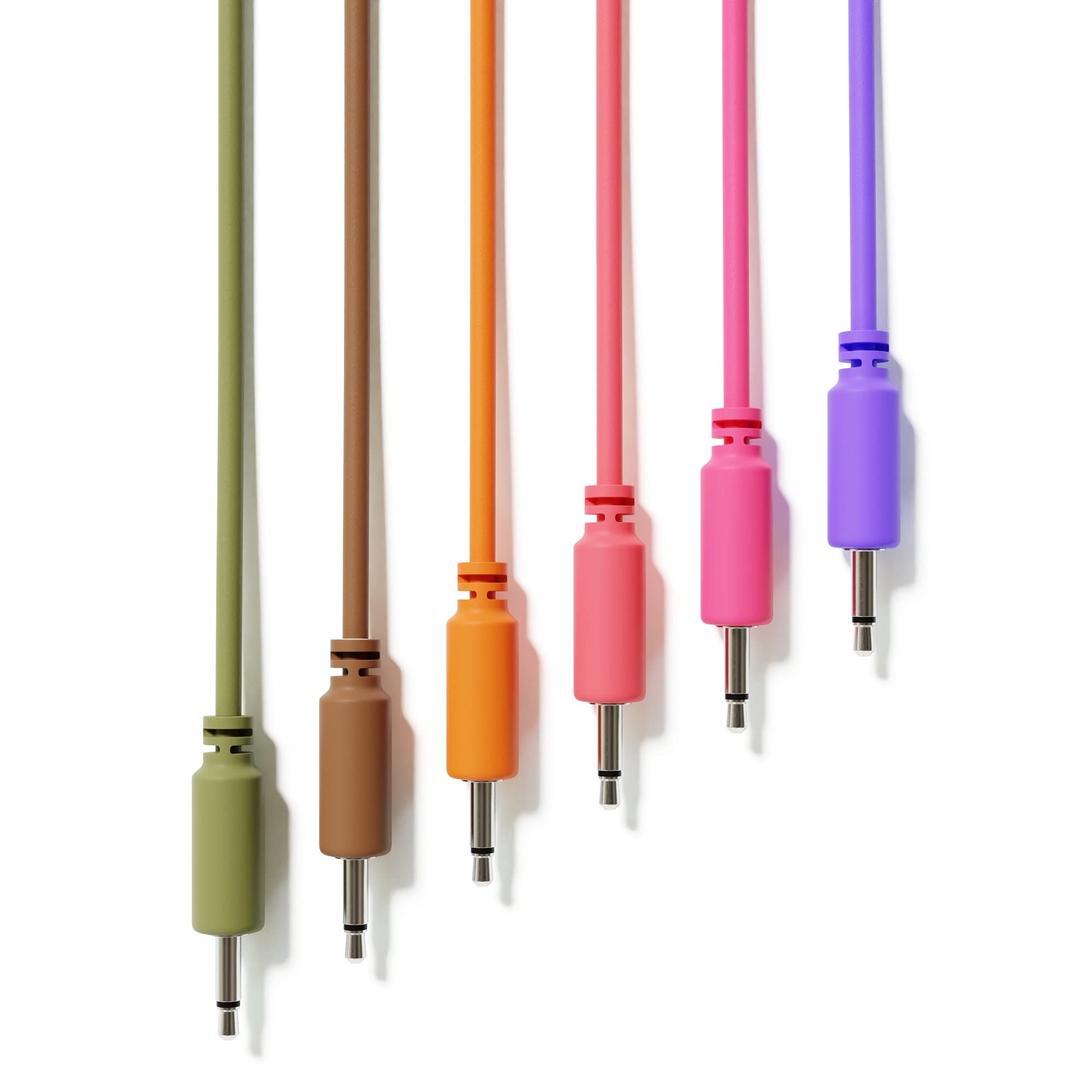 ExcelValley - Mono Modular Patch Cables TS 3.5mm 1/8 inch Eurorack Synthesizer [6B-Pack | 20 cm - 7.87]