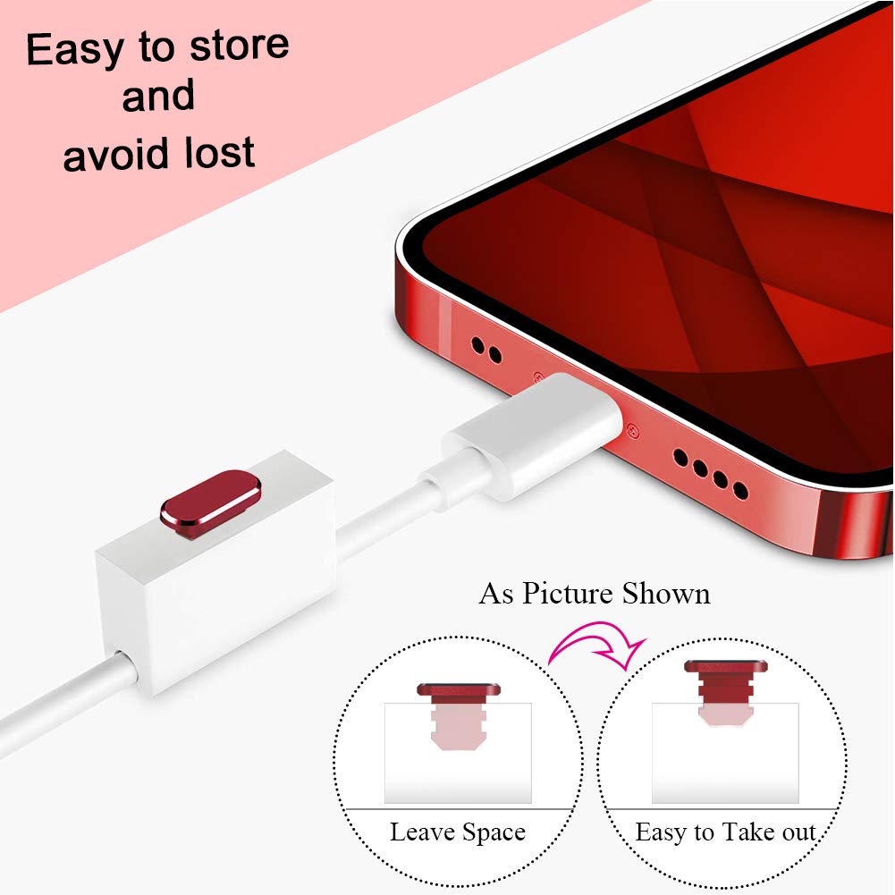 Viwieu Anti Dust Plugs Covers Compatible With Iphone 14 13 12 11 Mini Plus Pro Max Ipad Airpods 2 Pack, Metal Dust Guard Charms