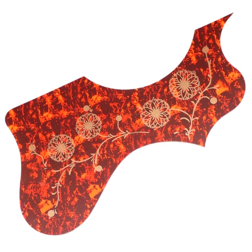 The Style Sutra Acoustic Guitar Pickguard Flower AntiScratch Folk Guitar Left/Right Hand Brown