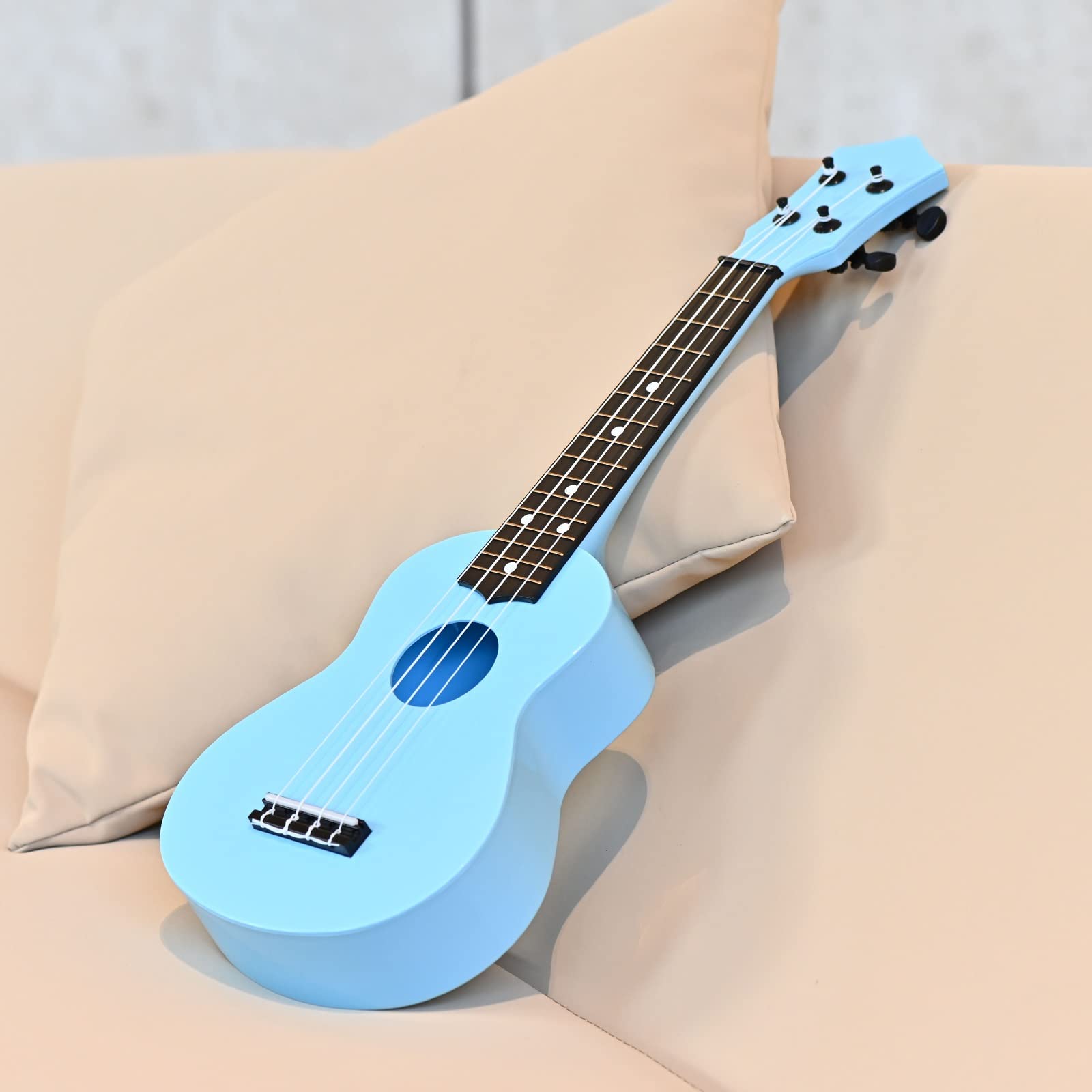 Kids Toy Ukulele 21 Inch Soprano Ukelele,Musical Instrument, Ukulele Toy Gift For Children Beginners With Bag Picks Strings (Lig