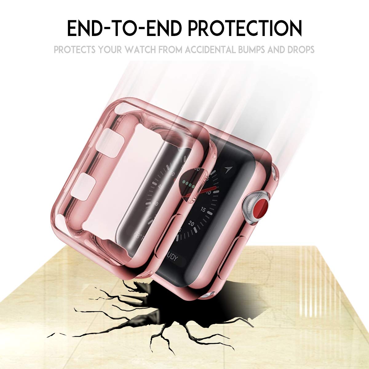 Tranesca 4 Pack 41Mm Watch Case With Built In Hd Clear Ultra Thin Tpu Screen Protector Cover Compatible With Apple Watch Series