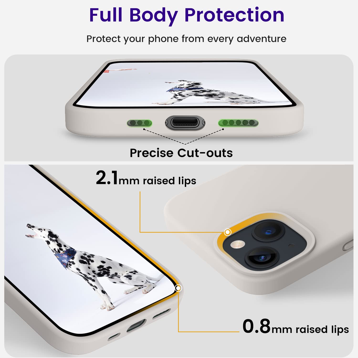 Otofly Designed For Iphone 14 Case, Silicone Shockproof Slim Thin Phone Case For Iphone 14 6.1 Inch (Stone)
