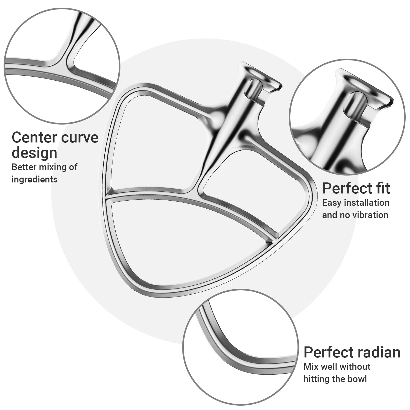 Stainless Steel Paddle Attachment For Kitchenaid Mixer, As Kitchenaid Paddle Attachment For 4.5 5Qt Tilt Head Kitchenaid Mixer D