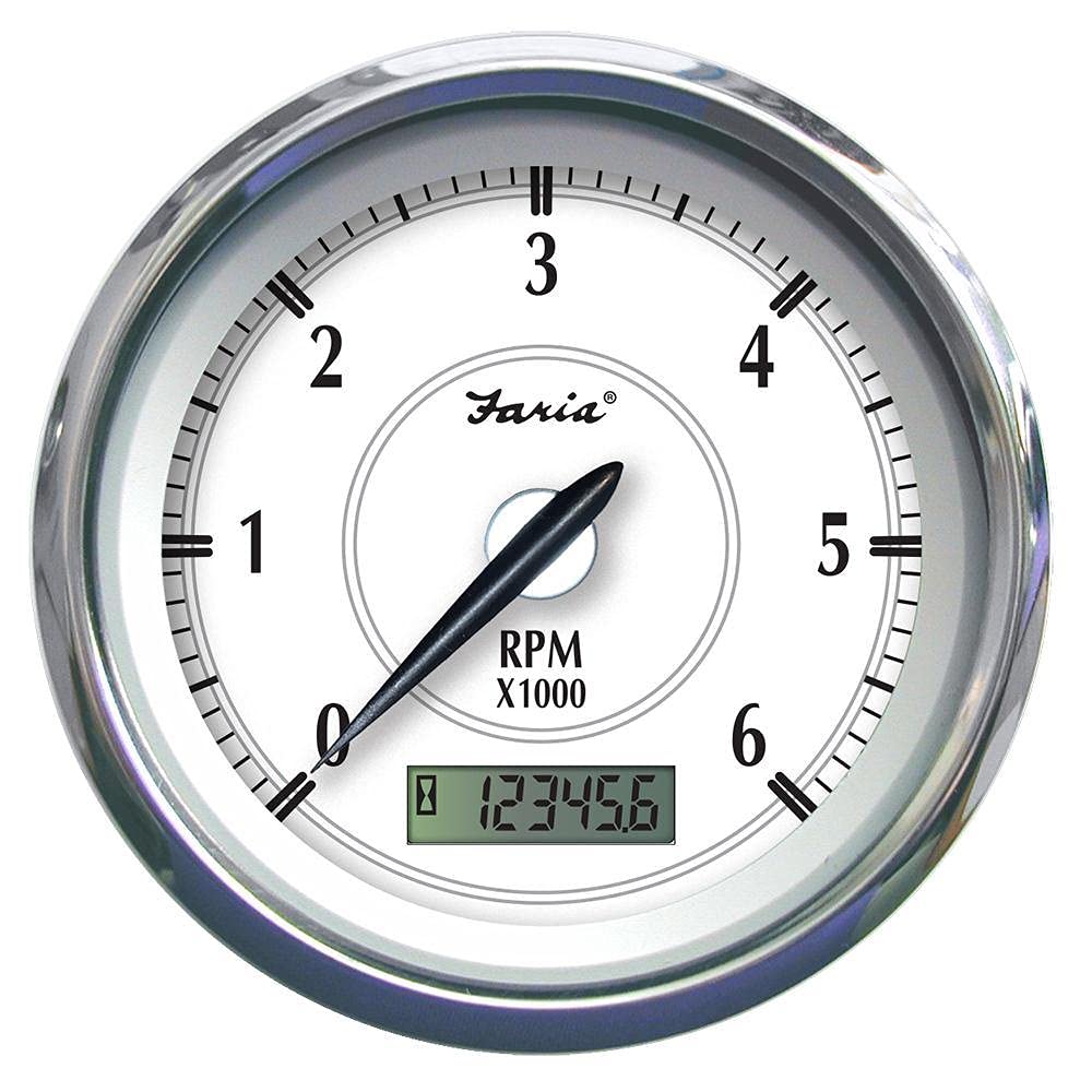 Faria Newport Ss 4'' Tachometer W/Hourmeter F/Gas Outboard - 7000 Rpm,WBEEAB096D89YPK