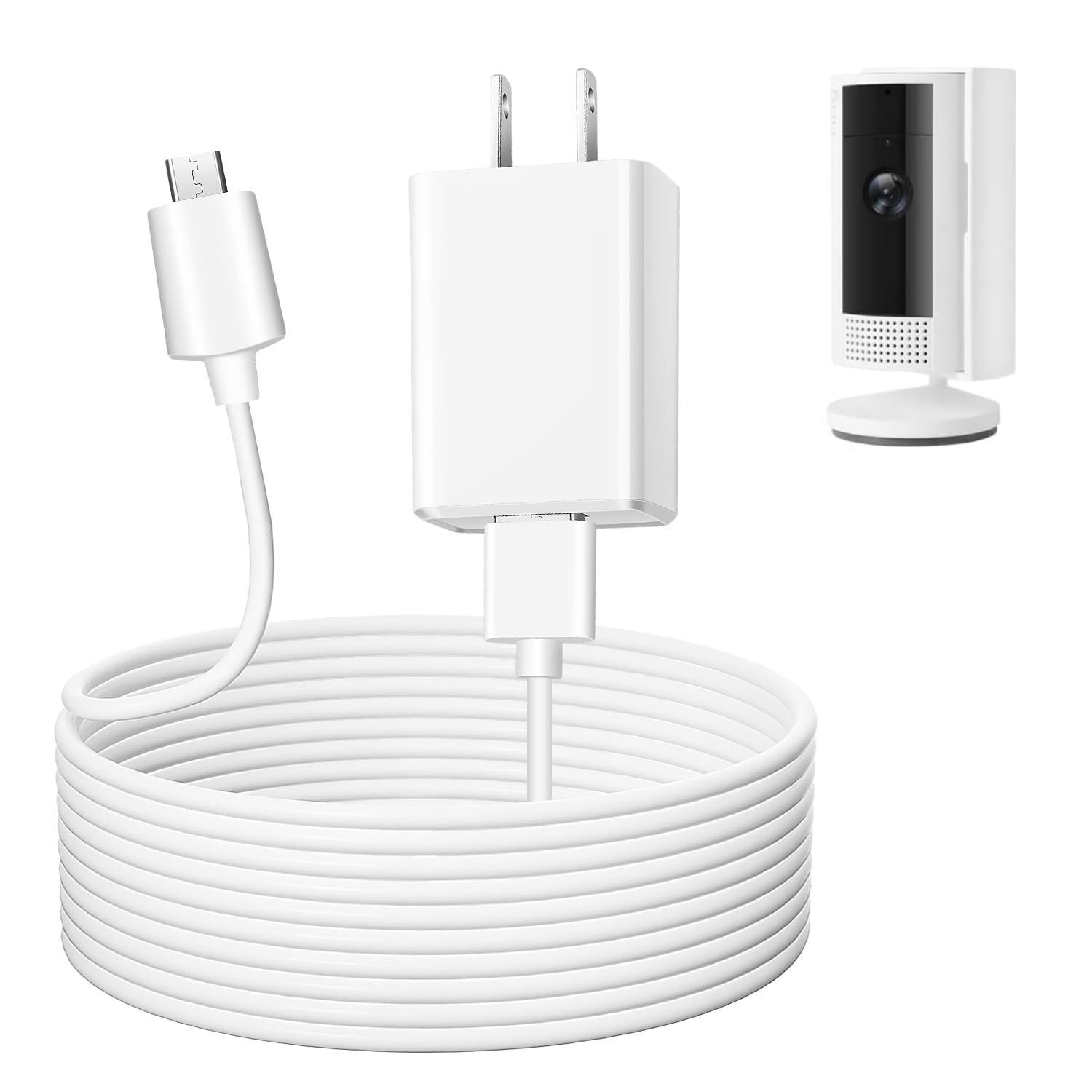 Paodekua Charging Cable For Ring Indoor Cam (2Nd Gen), 16.5Ft/5M Usb A To Micro Usb Power Adapter Charger Cable For Ring Indoor