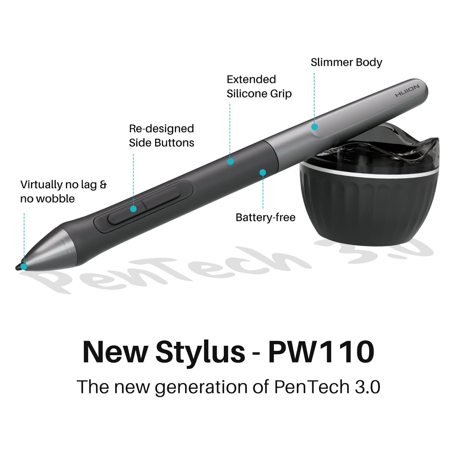 2023 Huion Inspiroy 2 Large Drawing Tablet, 10X6Inch Art Tablet With Scroll Wheel 3-Set 8 Customized Keys Battery-Free Stylus, G