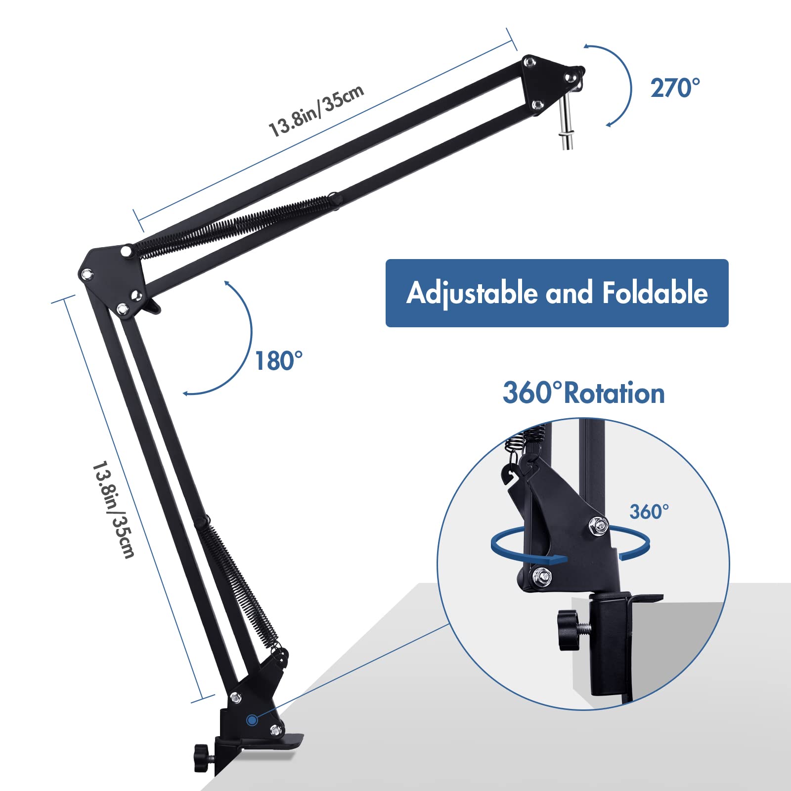 For Rode Podmic Boom Arm, Mic Desk Stand Compatible With Rode Pod Microphone, Rode Podmic Arm Perfect For Podcasts, Gaming, Reco