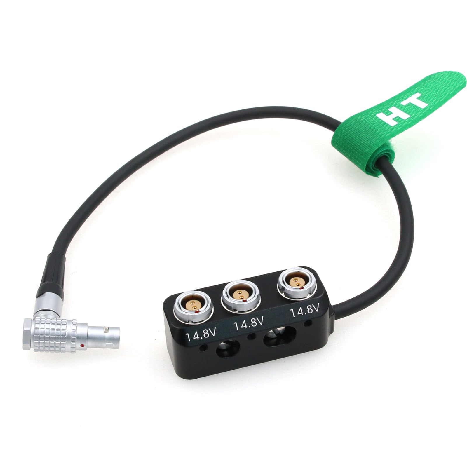 Hangton Right Angle Male 2 Pin To 3 X 0B 2 Pin Female Power Splitter Box For Arri Alexa Sony Red Dsmc2 Camera, 1 To 3 Triple