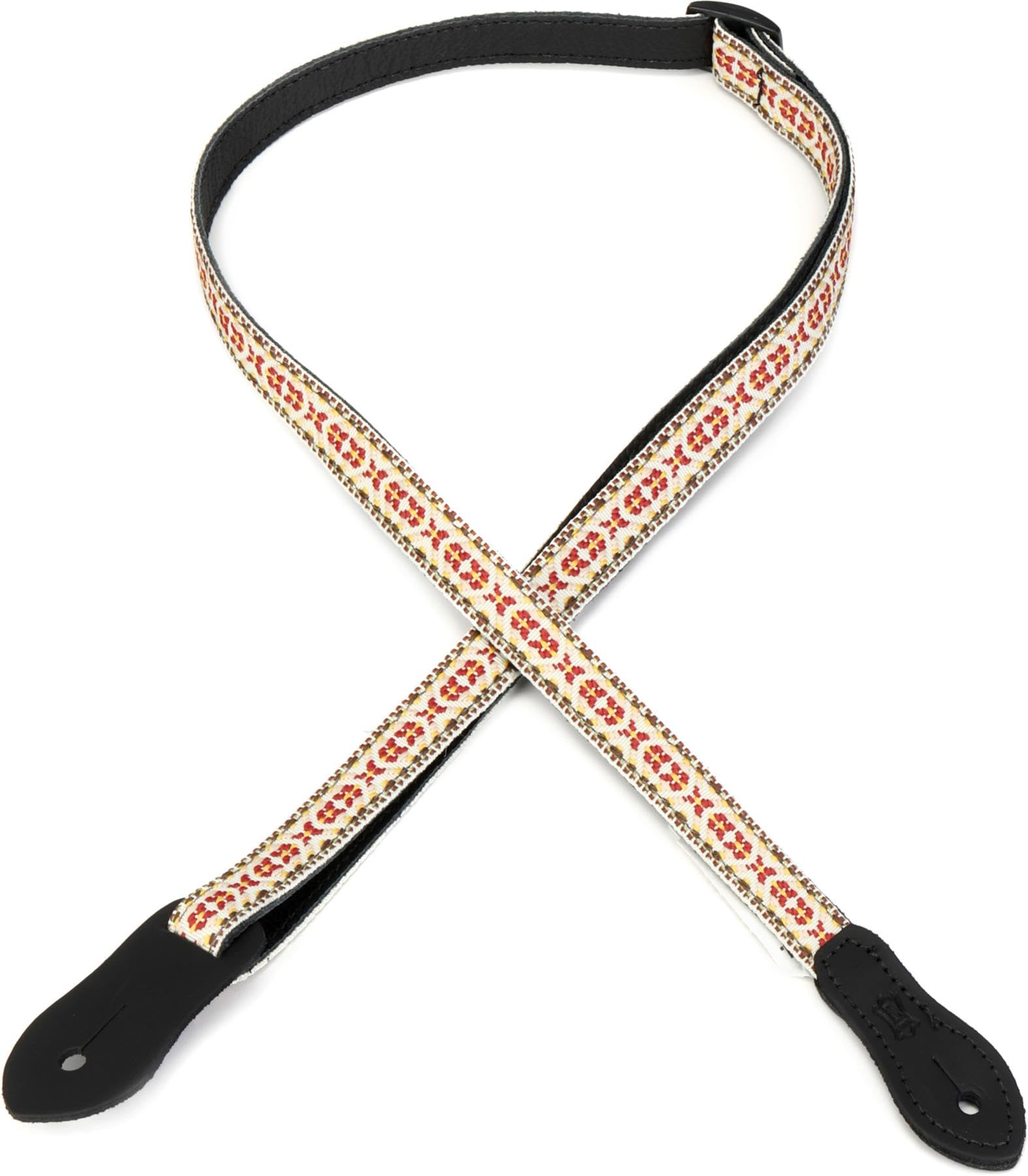 Levys Leathers 1/2 Jacquard Weave Mandolin/Ukulele Strap with Dual Leather Strap Pin Ends. Adjustable to 50 (MJ19UKE001)