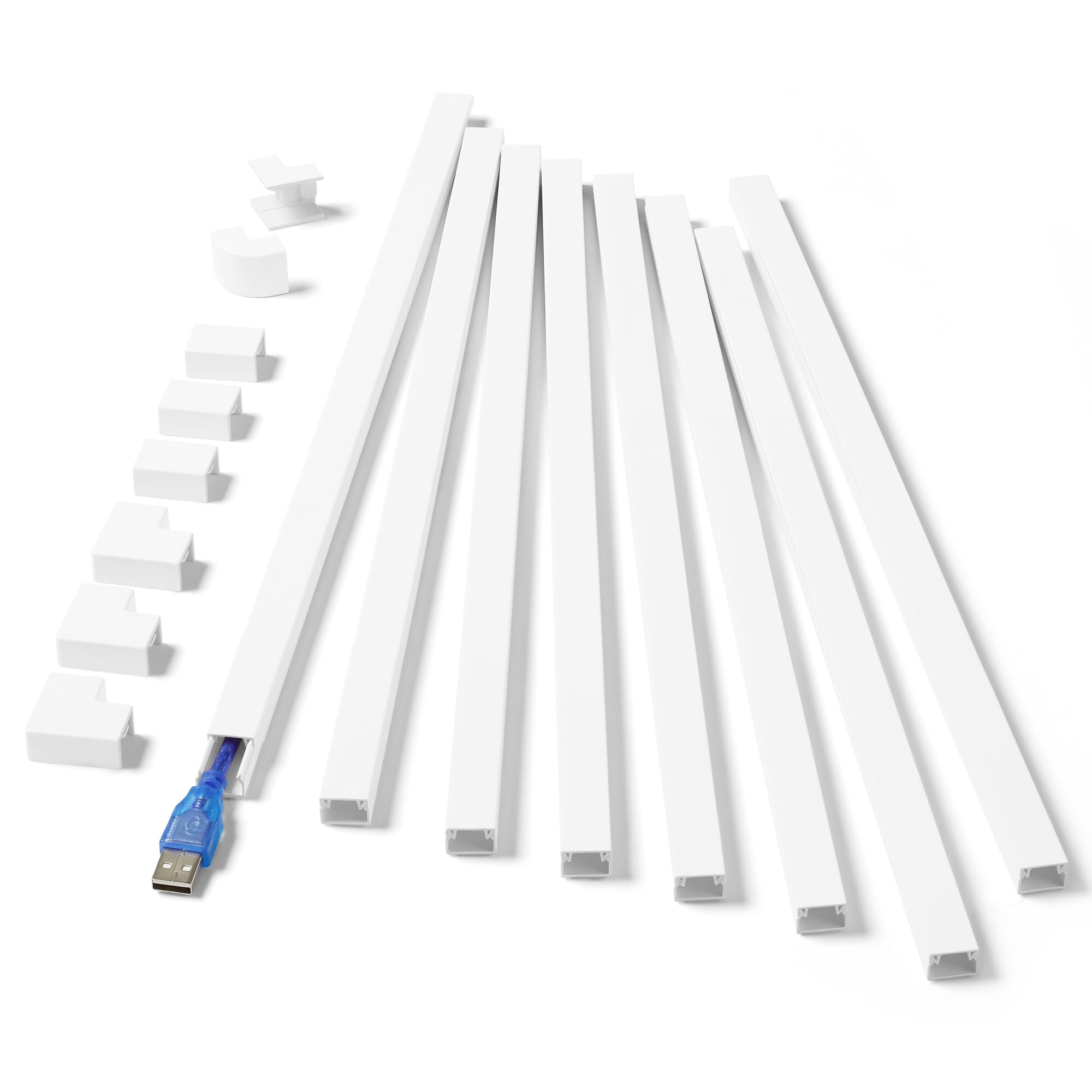One Cord Hider Kit, 126In Cable Covers For Wires On Wall, Mini Wire Hider For Wall Mounted Tv, White Cable Raceway, Paintable Co