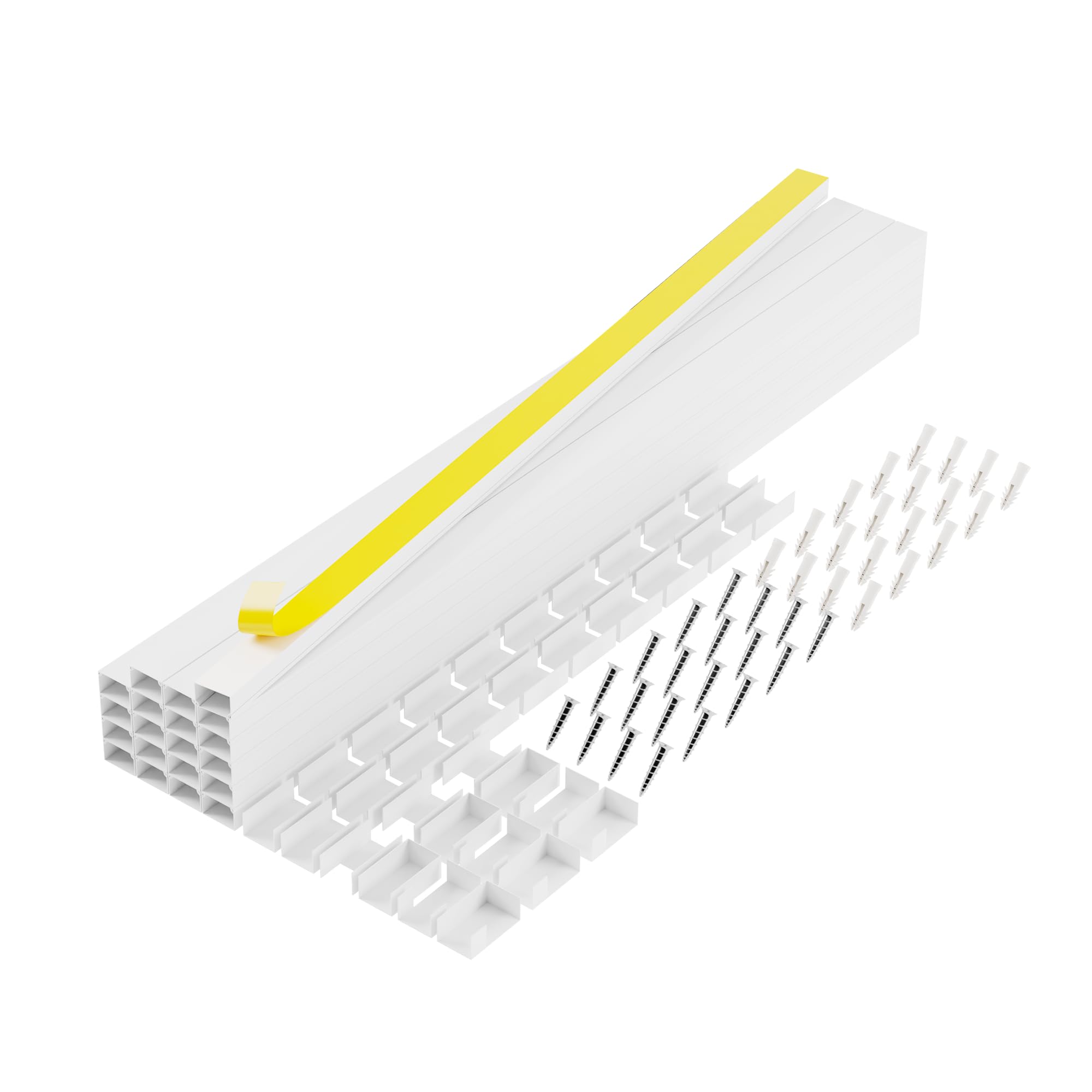 A+ Electric 315'' Cord Cover And 24 Pcs Fittings For Max 2 Cables Cable Raceway Cable Concealer Cord Management Kit Wire Cord Hi