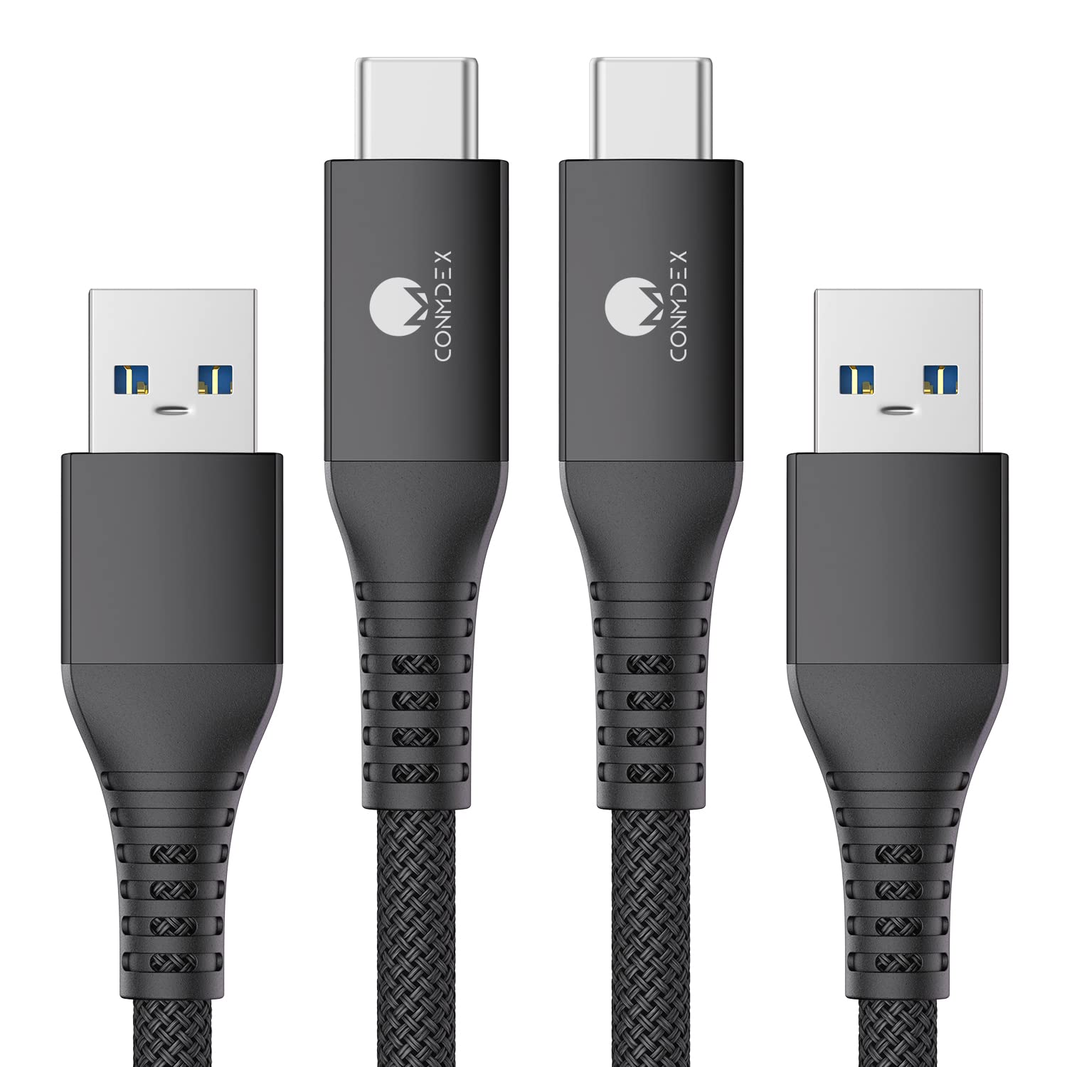 Conmdex Usb C Cable 10Gbps [6Ft, 2 Pack] Usb 3.1 Gen 2 Usb A To Usb C Android Auto Cable, 3A Type C Charger Fast Charging Data Transfer Cord For Iphone 16 Plus 16 Pro Max Samsung Galaxy S23, Black