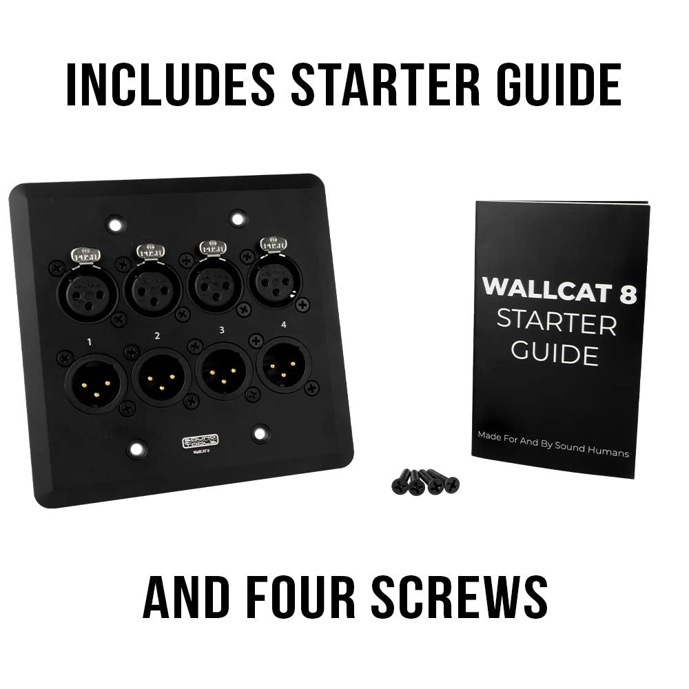 Wallcat 8   Analog, Aes3, Dmx And Intercom 4 Channel Wall Plate No Solder Required
