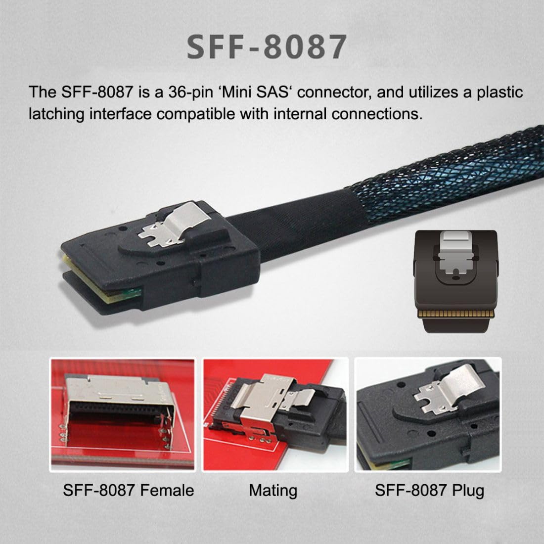 Chenyang Mini Sas Sff 8087 36Pin Host To Sff 8088 26Pin External Extension Data Cable Pcba With Low Profile Bracket