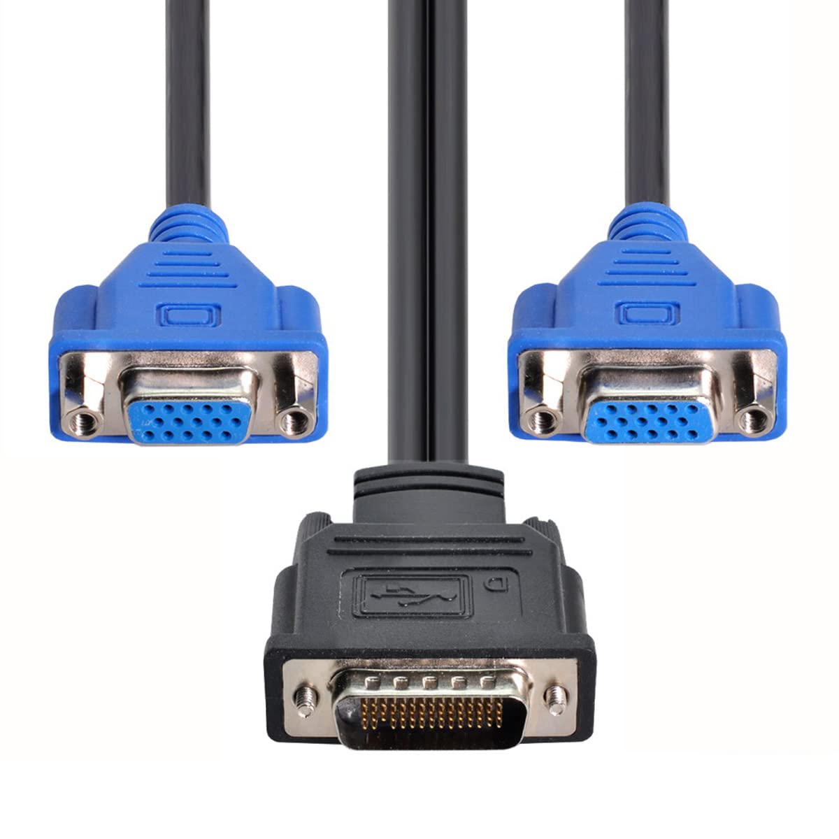 Cablecc Dms 59Pin Male Lfh 60Pin To Dual 15Pin Vga Rgb Female Splitter Extension Cable For Pc Graphics Card