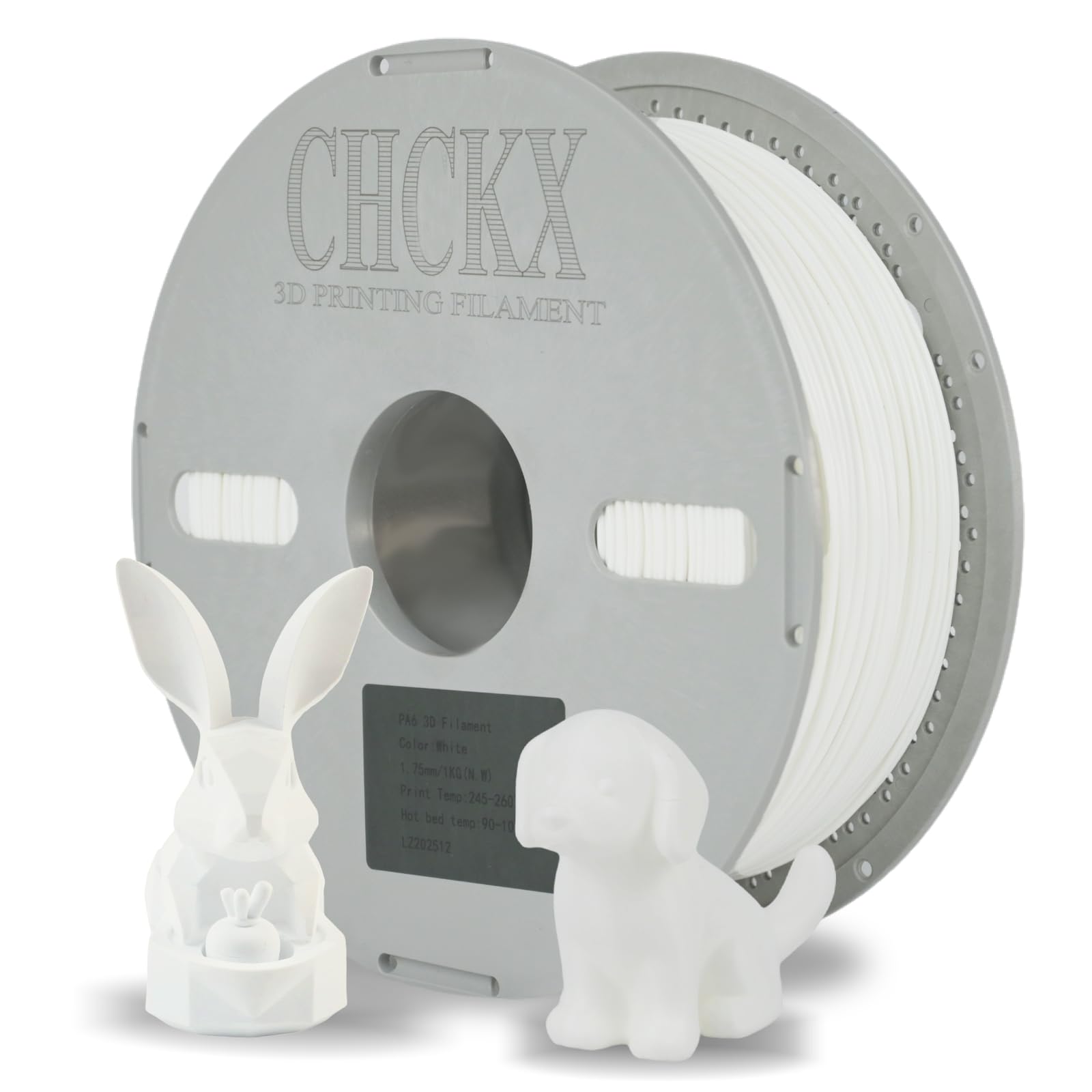 CHCKX Nylon Filament PA6 Nylon 6+66 3D Printer Filament 1.75mm Polyamide (PA) 1kg Spool (2.2lbs) Dimensional Accuracy +/- 0.02 m