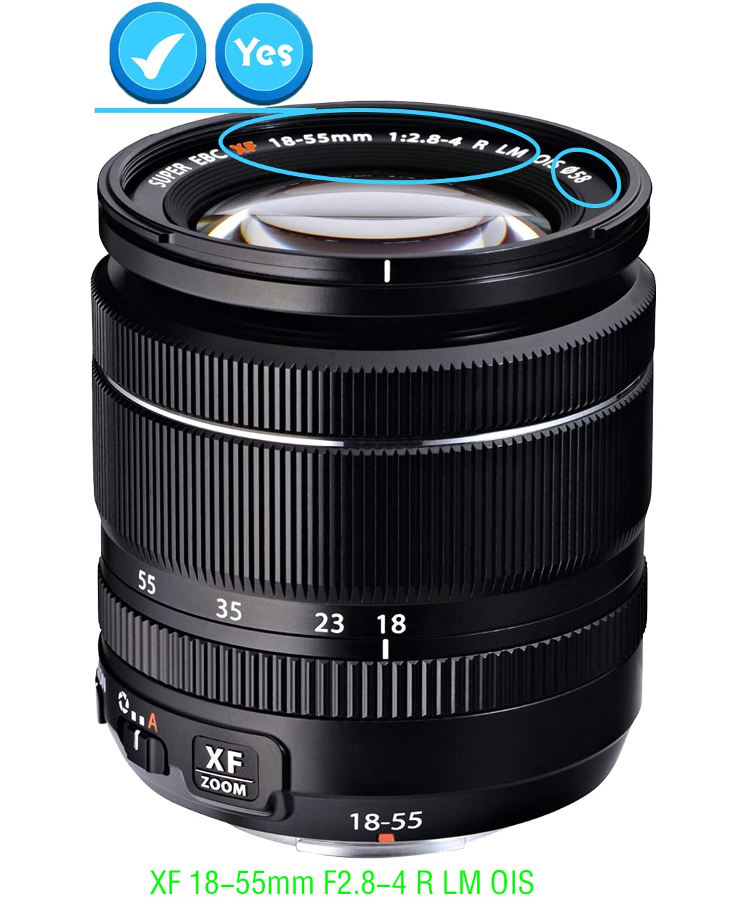 58Mm Lens Cap Cover For Fuji Fujifilm Fujinon Xf 18 55Mm Xf18 55Mm F/2.8 4 R Lm Ois(Not For Mkx18 55Mmt2.9),Xf 33Mmf1.4 R Lm Wr