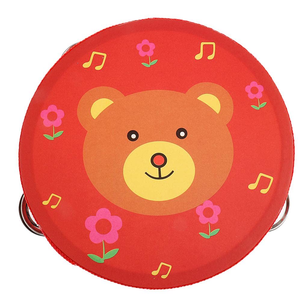 SECRET DESIRE Hand Held Tambourine Drum Bell Metal Jingles Wooden Percussion Musical ToyE