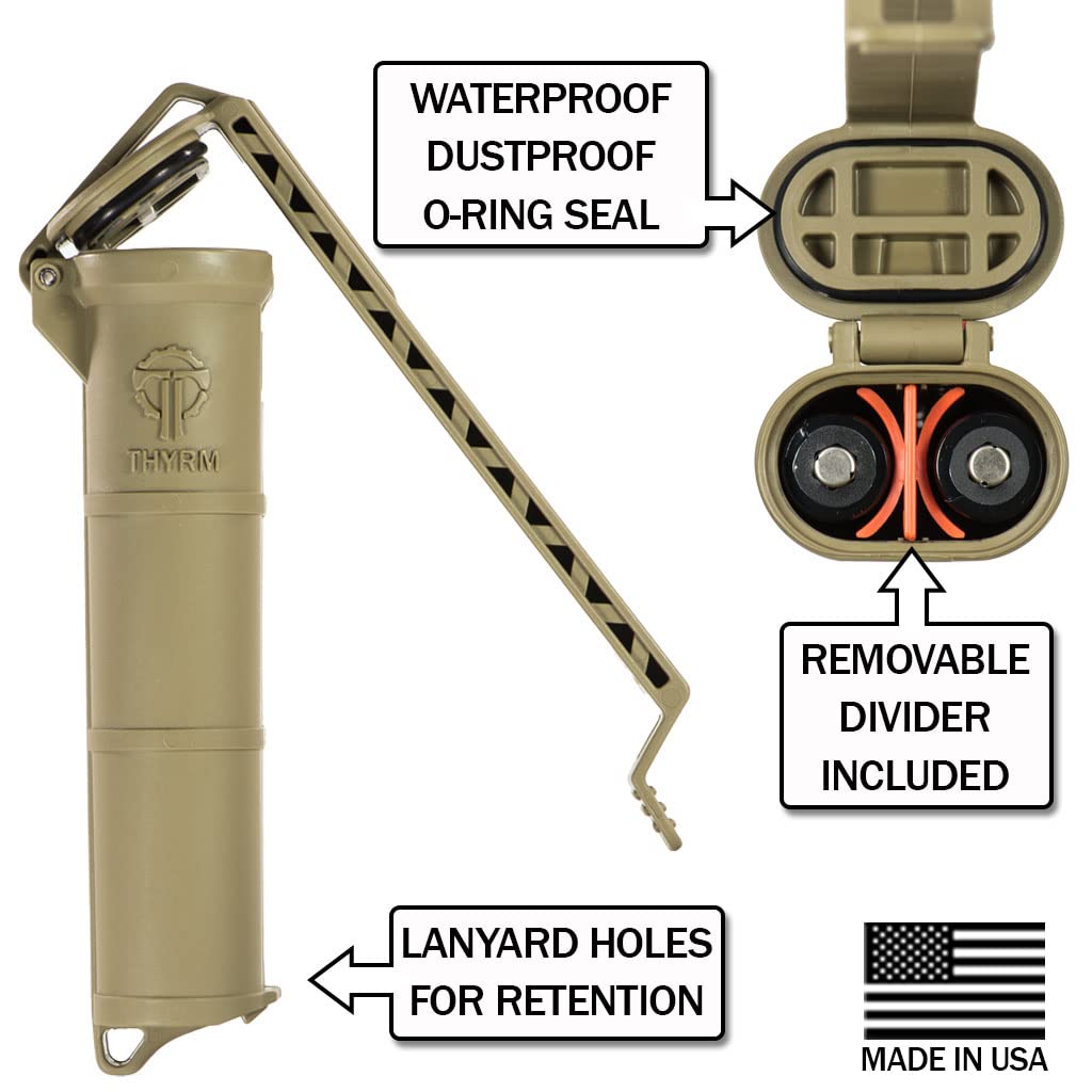 Thyrm Cellvault Xl Battery Storage (Olive Drab) Case For Aa, Aaa, Cr123, 18650 Batteries, Survival Gear, Made In Usa