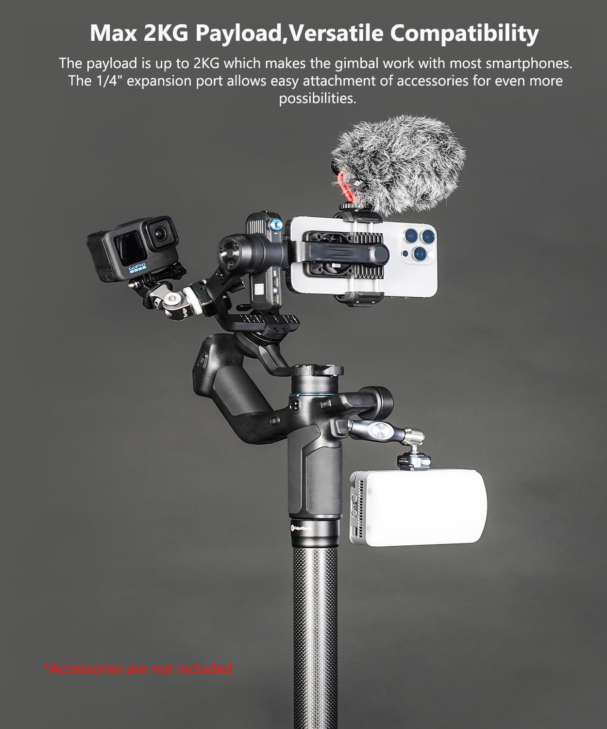 Feiyutech Scorp Mini 3 Gimbal Stabilizer For Iphone, 3-Axis Smartphone Gimbal Built-In Ai Tracking Module,Phone Gimbal With Cool