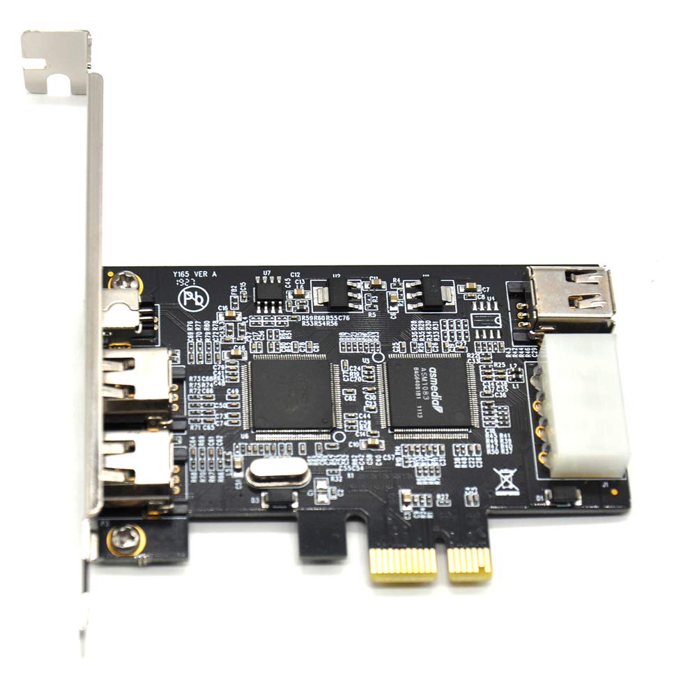 Padarsey Pcie Firewire Card For Windows 10, Ieee 1394 Pci Express Controller 4 Ports(3 X 6 Pin And 1 X 4 Pin), 1394A Firewire 80