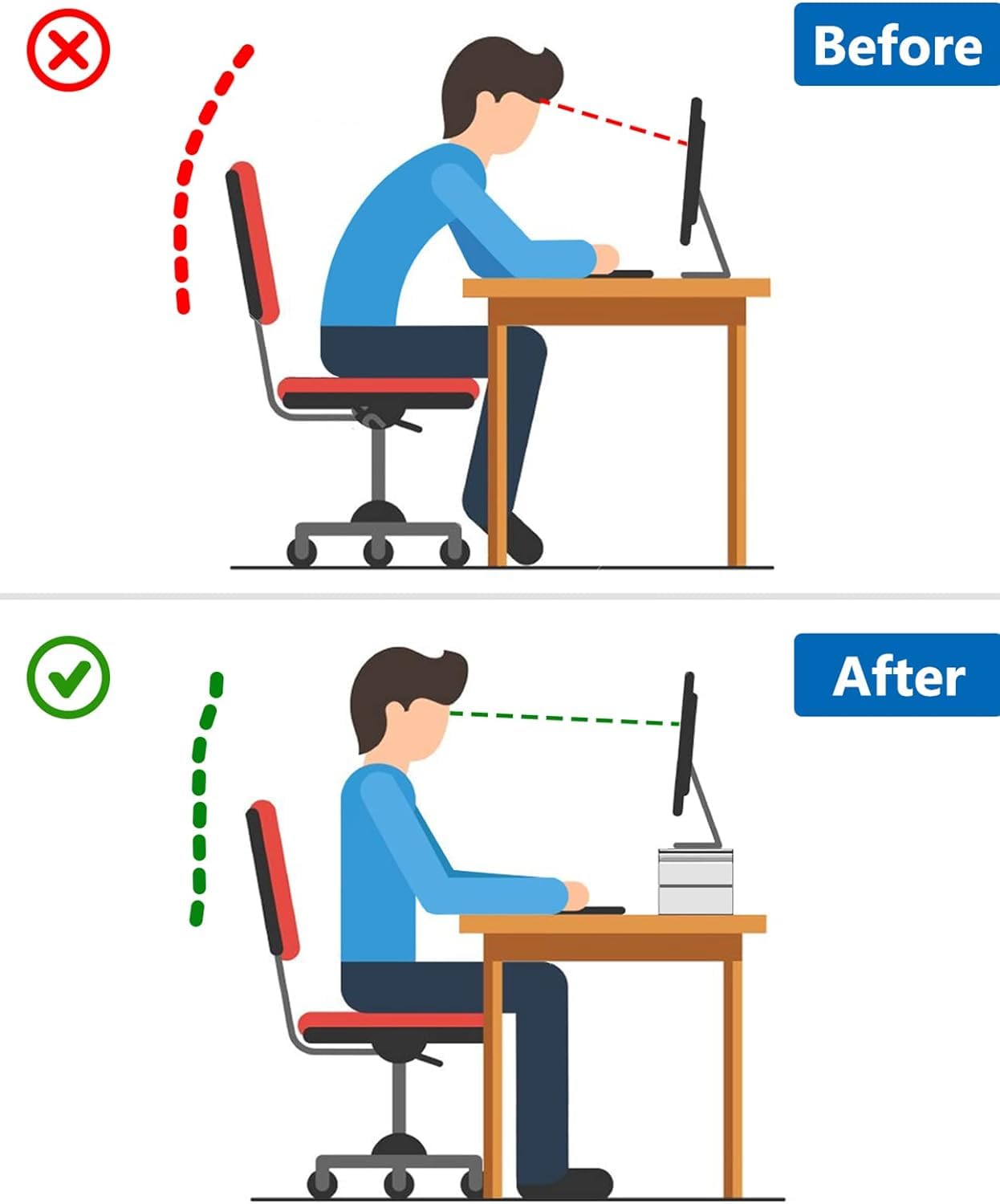 Egchi Acrylic Monitor Stand, 2 Tiers Clear Monitor Riser Computer Stand For Office, Home, Office, 5.12 Inches Hight Pc Desk Stan