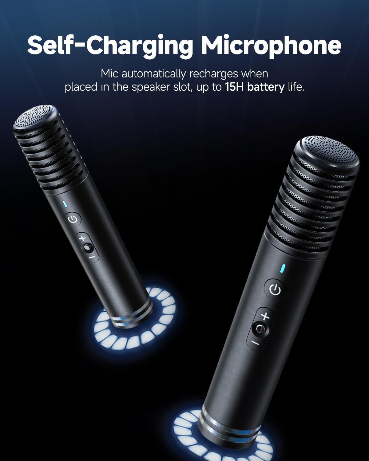 Ikarao Smart Karaoke Machine, Built In 10.1'' Screen Lyrics Display For Adults Kids, 2 Auto Charging Wireless Microphones, Porta