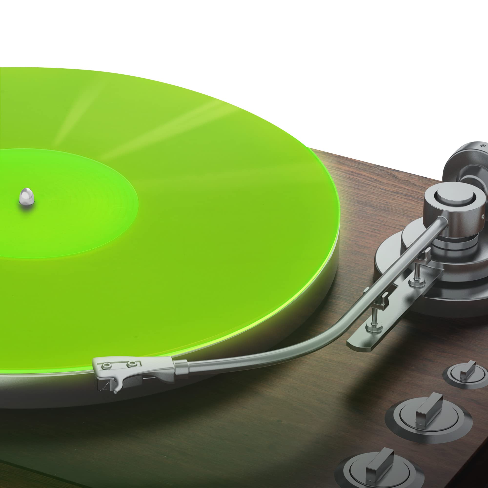 Pro Spin Green Glow Acrylic Turntable Mat   Platter Slipmat For 12'' Vinyl Vintage Record Player   Antistatic Cover, Reduces Noi