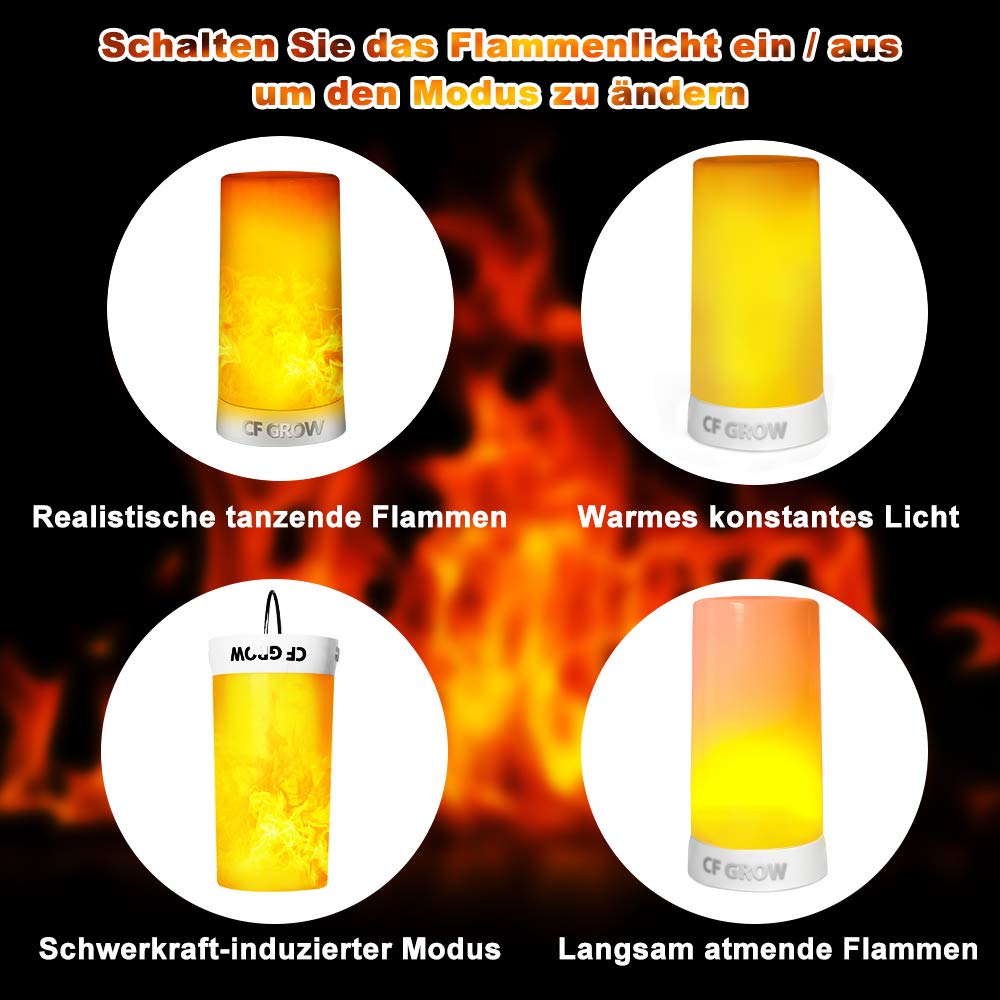 Led Flame Light, Flame Lamp Candles Fire Lanterns Outdoor Hanging Lamps,Usb Rechargeable Waterproof Dimmable 4 Modes Lantern,Out