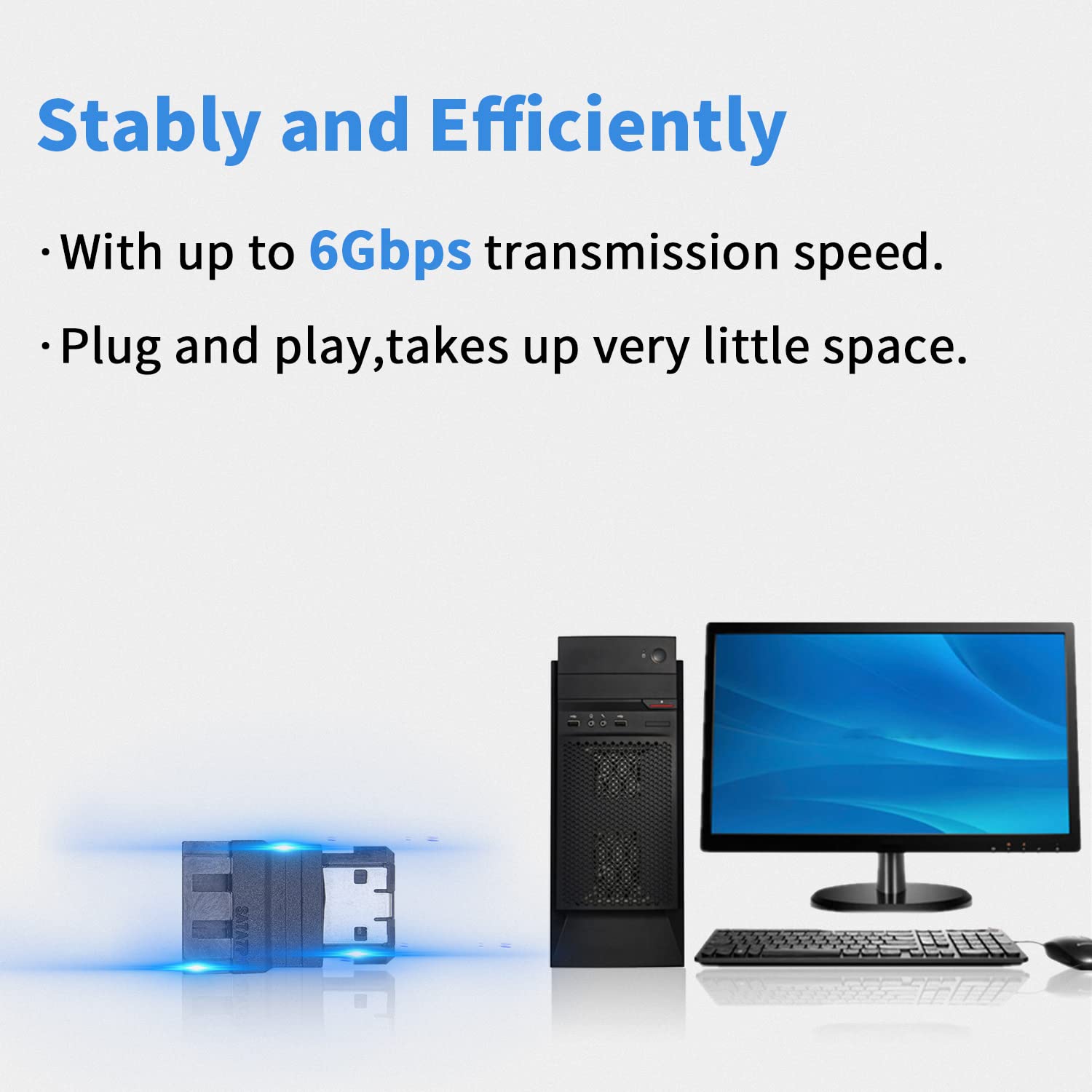 Duttek Sata To Esata Adapter, Sata Adapter, Esata 7Pin Female To Sata 7Pin Male Extende Adapter. (2Pack)