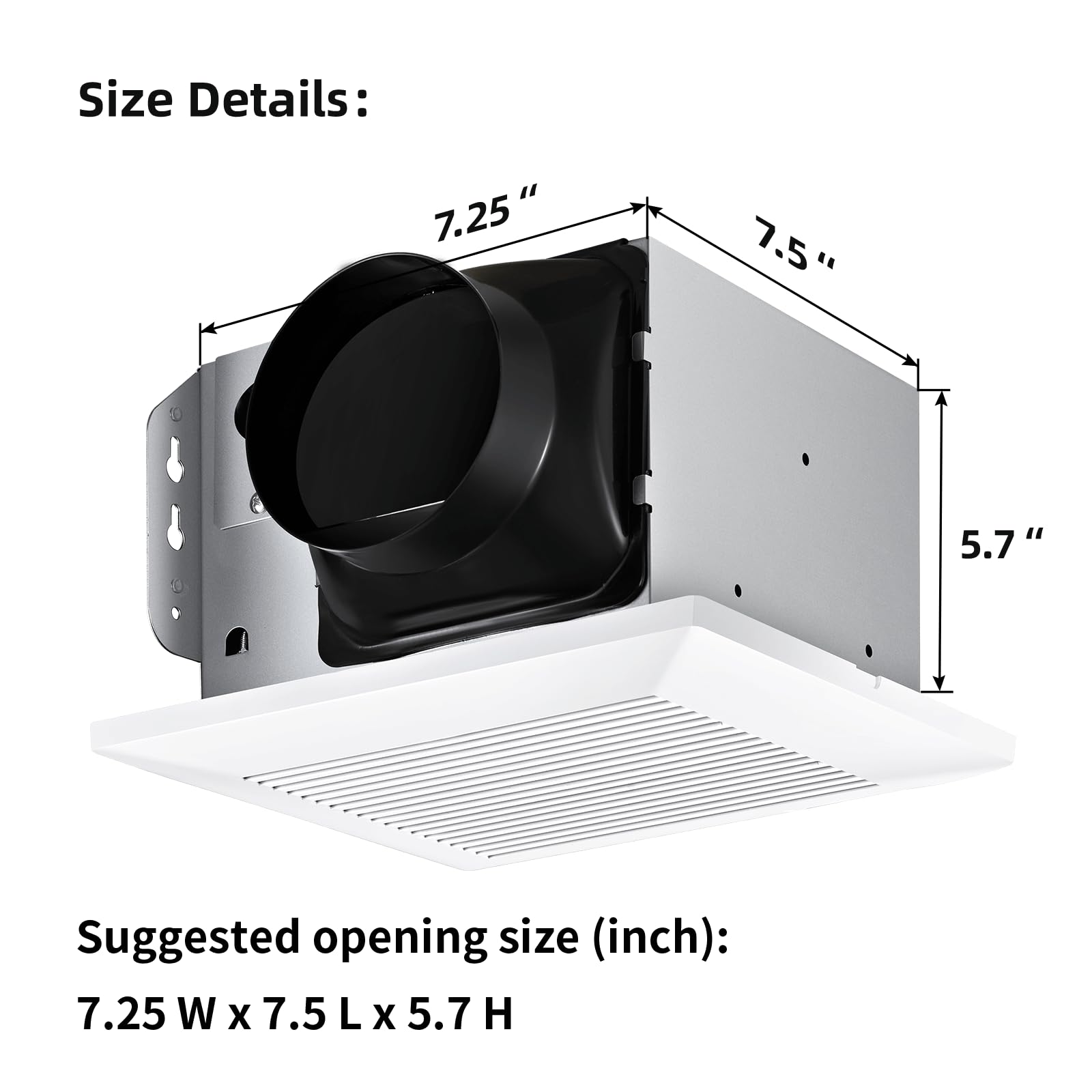 Joeaonz Bathroom Fan 110 Cfm Very Quiet With Matel Housing, Ceiling Mount Exhaust Ventilation Fan Large Air Flow Capacity, Energ