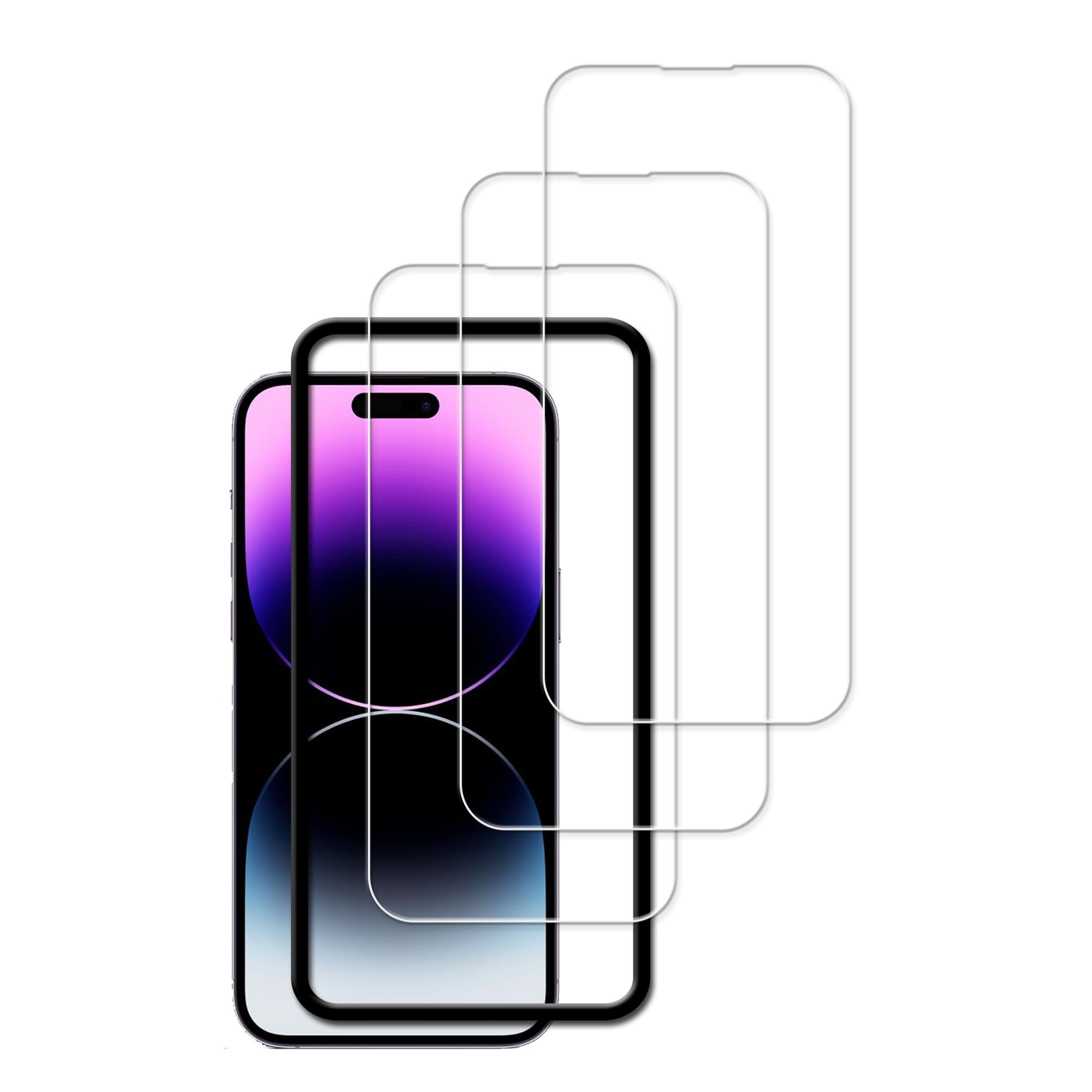 Hkkais Easy Alignment Frame Designed For Iphone14 Pro Tempered Glass Screen Protector Film 3 Pack