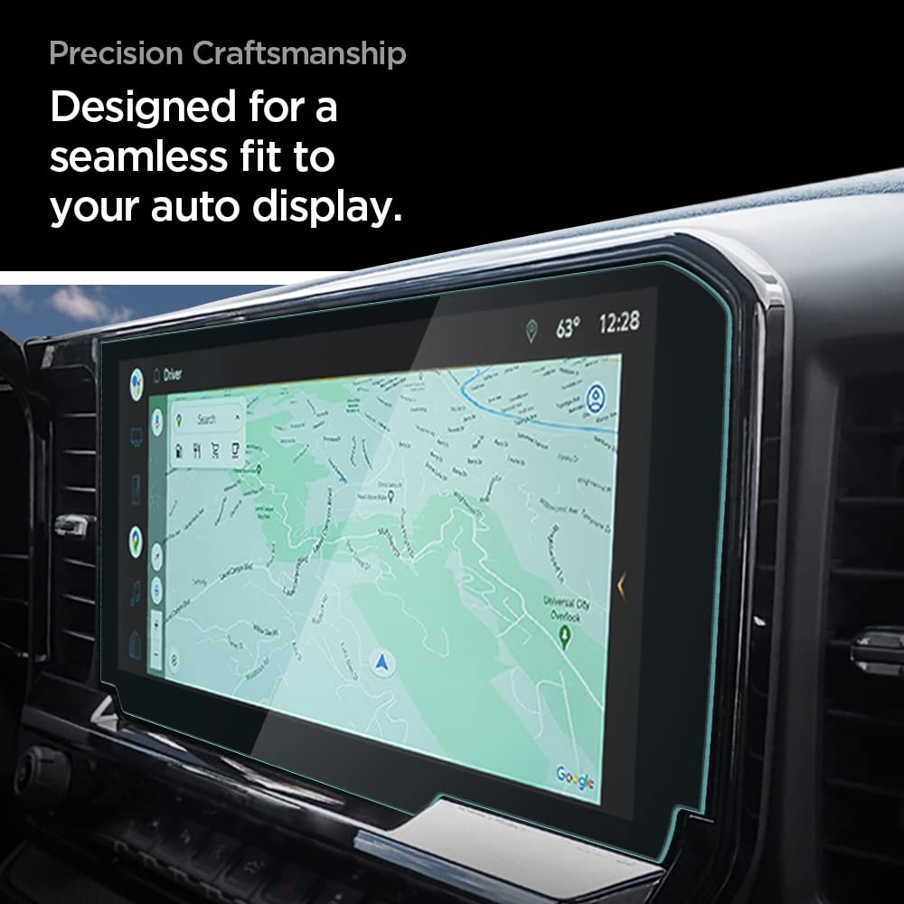 Spigen Tempered Glass Screen Protector [Glastr Slim] Designed For Chevrolet Silverado (2022/2023/2024/2025), Gmc Sierra (2022/2023/2024/2025) 13.4 Inch Dashboard Touchscreen   Matte/Anti Finger Print