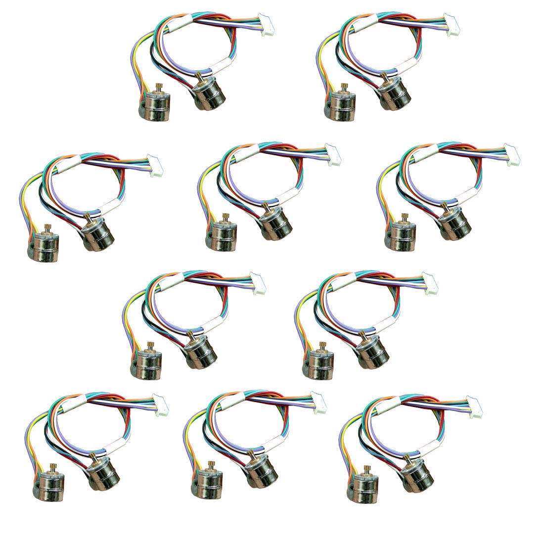 Abovehill 10 Pair 8Mm Micro Stepper Motor 2 Phase 4 Wire Dc 5 6V With Connection Line +Gear