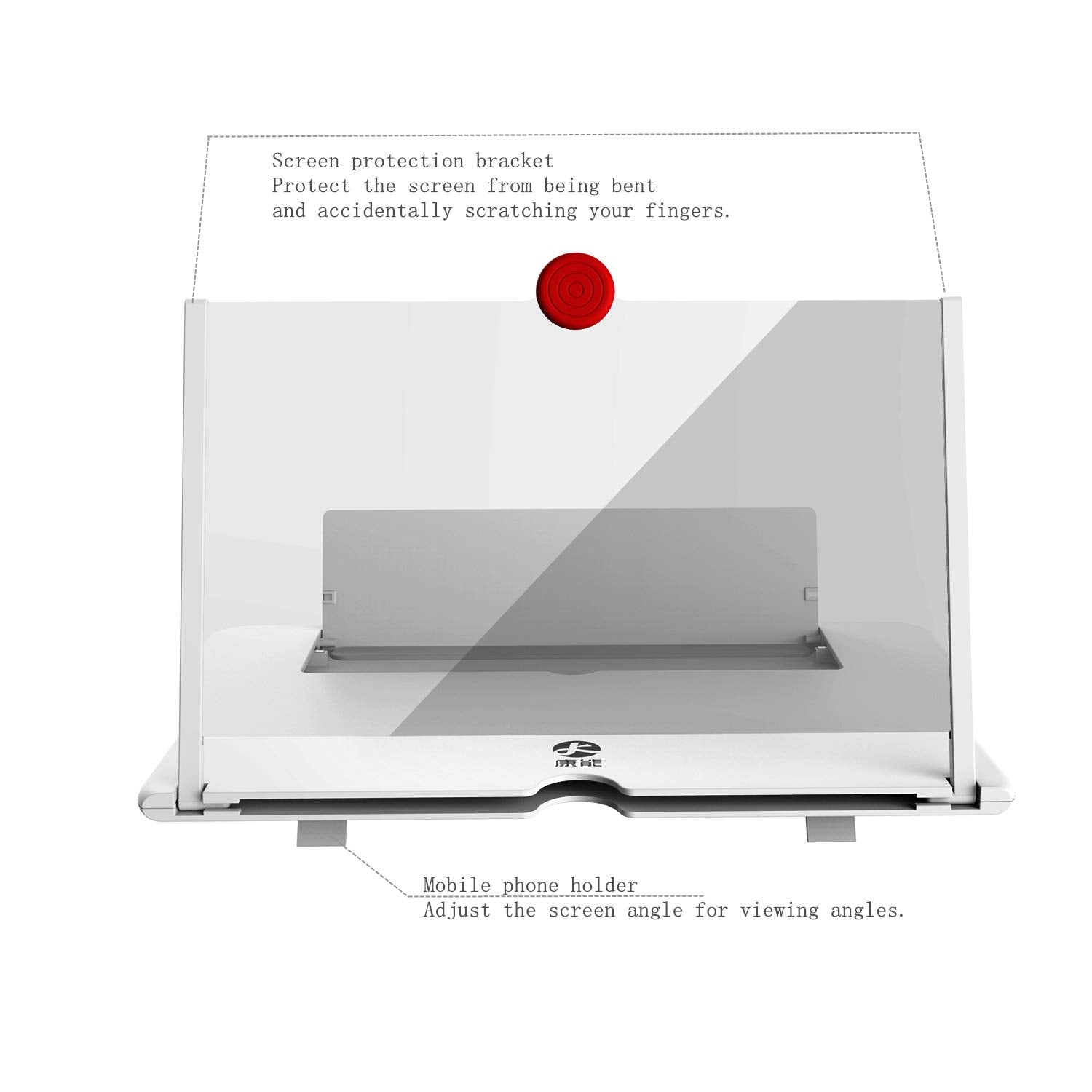 12 Screen Magnifier,Cell Phone 3D Hd Movie Video Amplifier With Foldable Holder Stand For Iphone X/8/8 Plus/7/7 Plus/6/6S/6 Plus