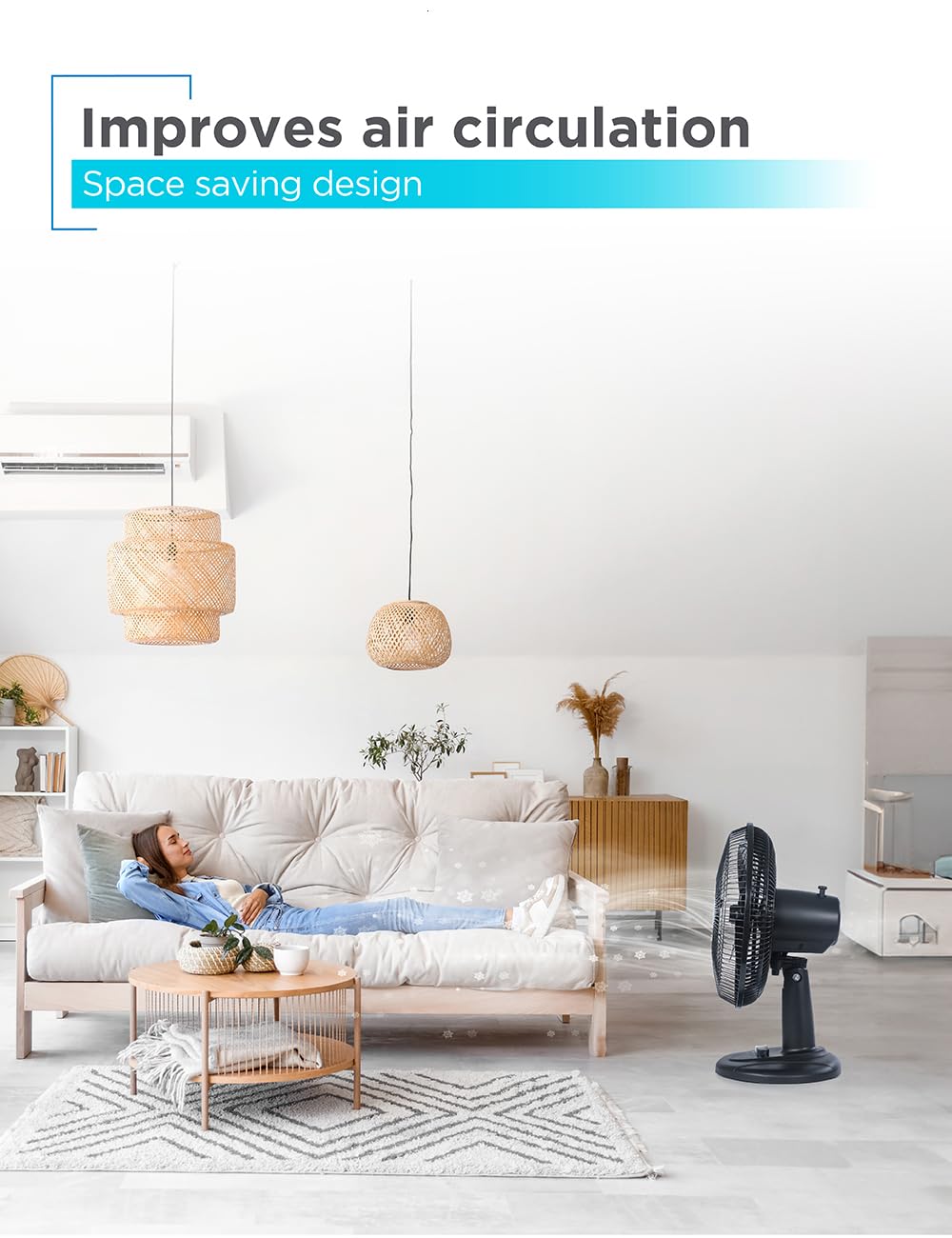 Black+Decker Desk Fan For Home And Office, 12    Fan With 3 Speed Settings, Oscillating Portable Fan For Office Desk, Table Top