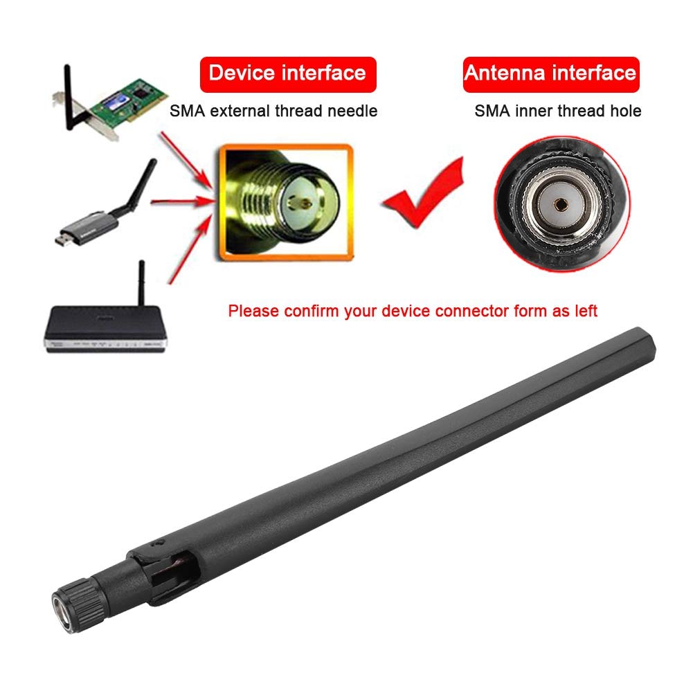 3Pcs Dual Band Router 5Dbi 2.4G/5G Antenna High Gain Sma Antenna Network Card External Antenna For For Lan/Router, Suitable For Asus Rt Ac68U Ac66U