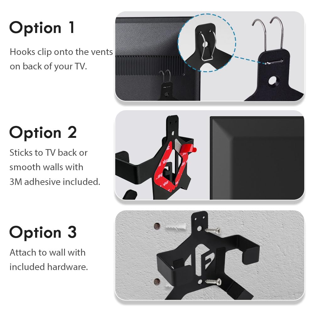 Ifcase Wall/Under Desk/Back Of Tv Mount Compatible With All Apple Tv Generations (Including All 4K Models) With Hdmi Cable 3.3Ft